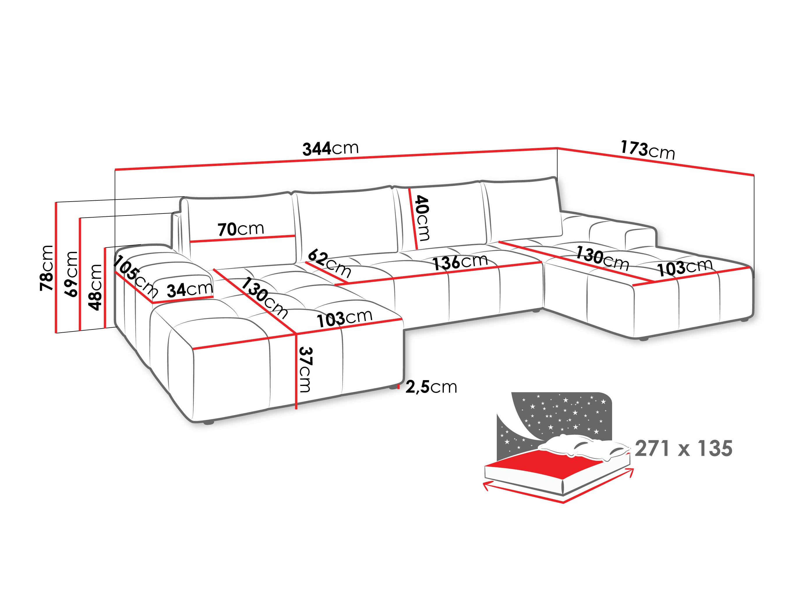 Corner sofa Comfivo Origor II (Lumo 40)