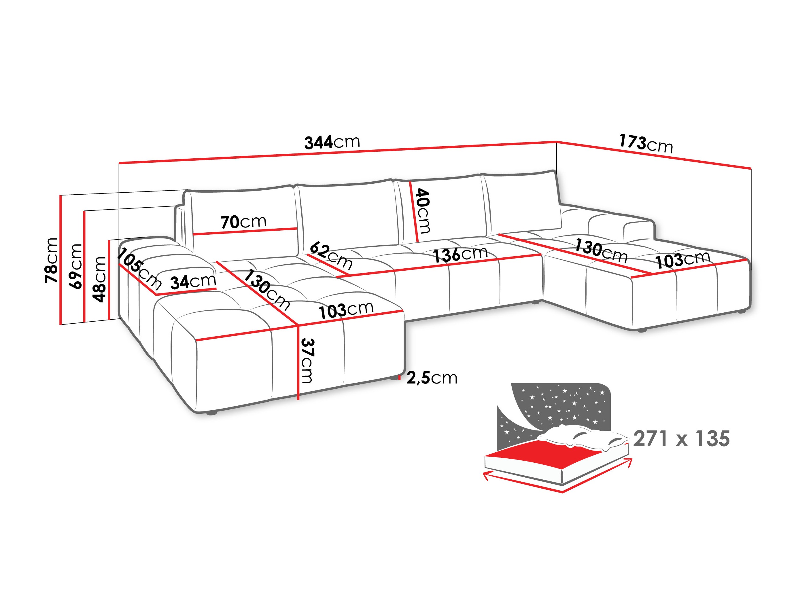 Corner sofa Comfivo Origor II (Margo 227.10)