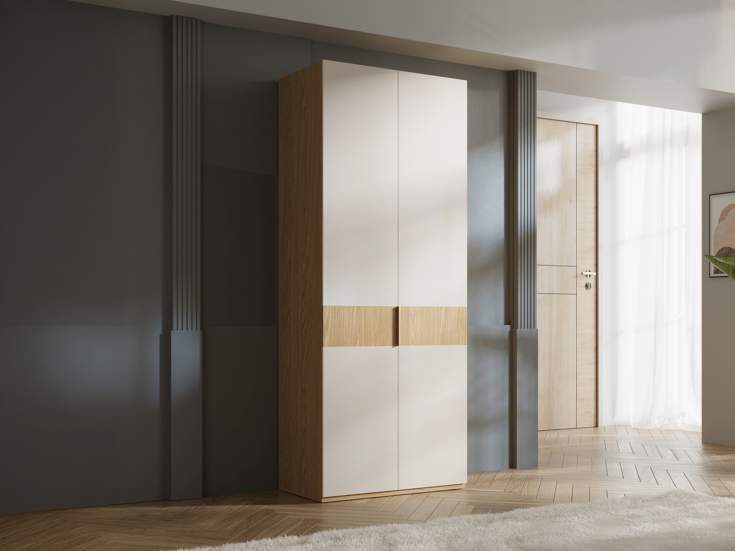 Wardrobe Toledo 145 (Oak + Beige)