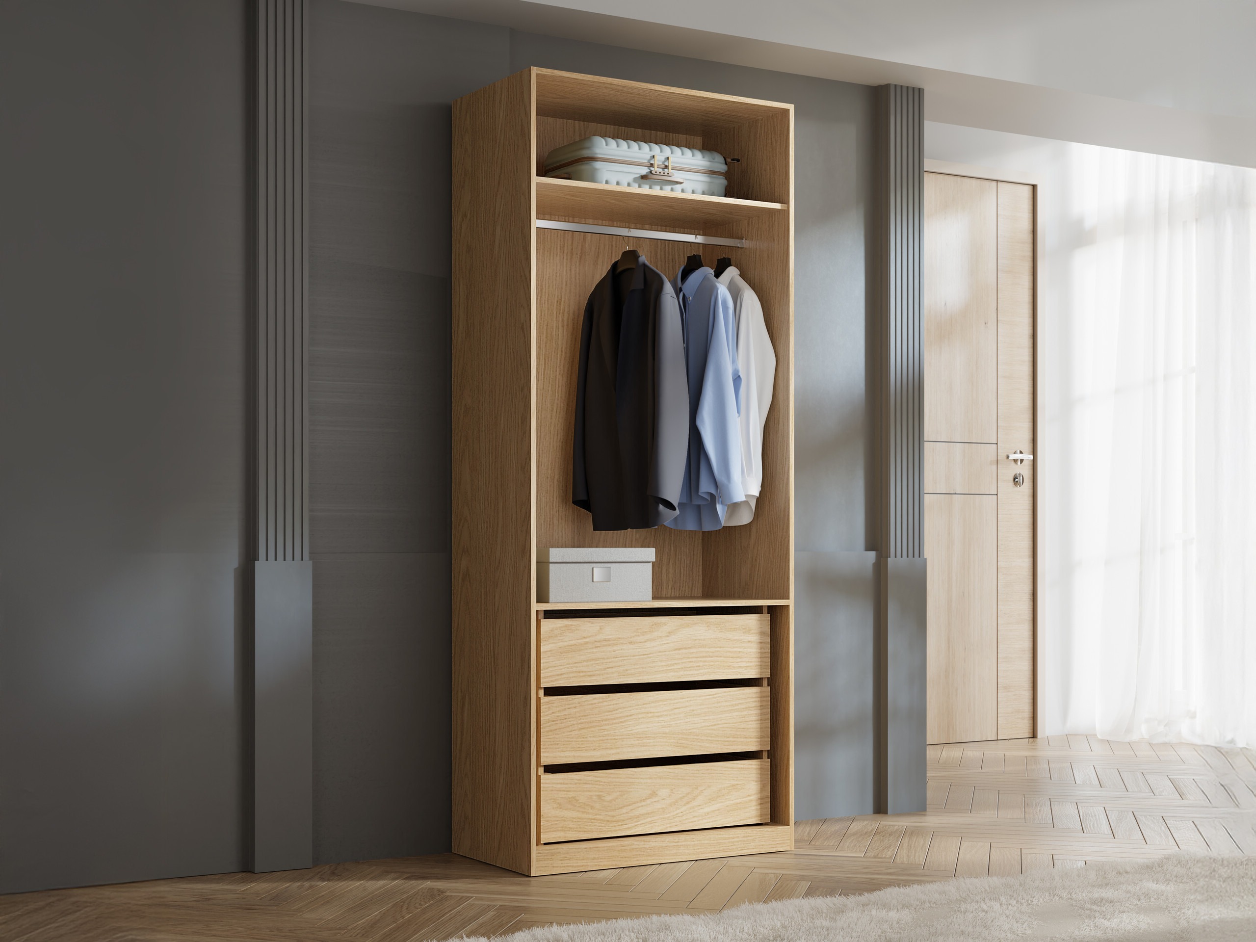 Wardrobe Toledo 145 (Oak + Beige)