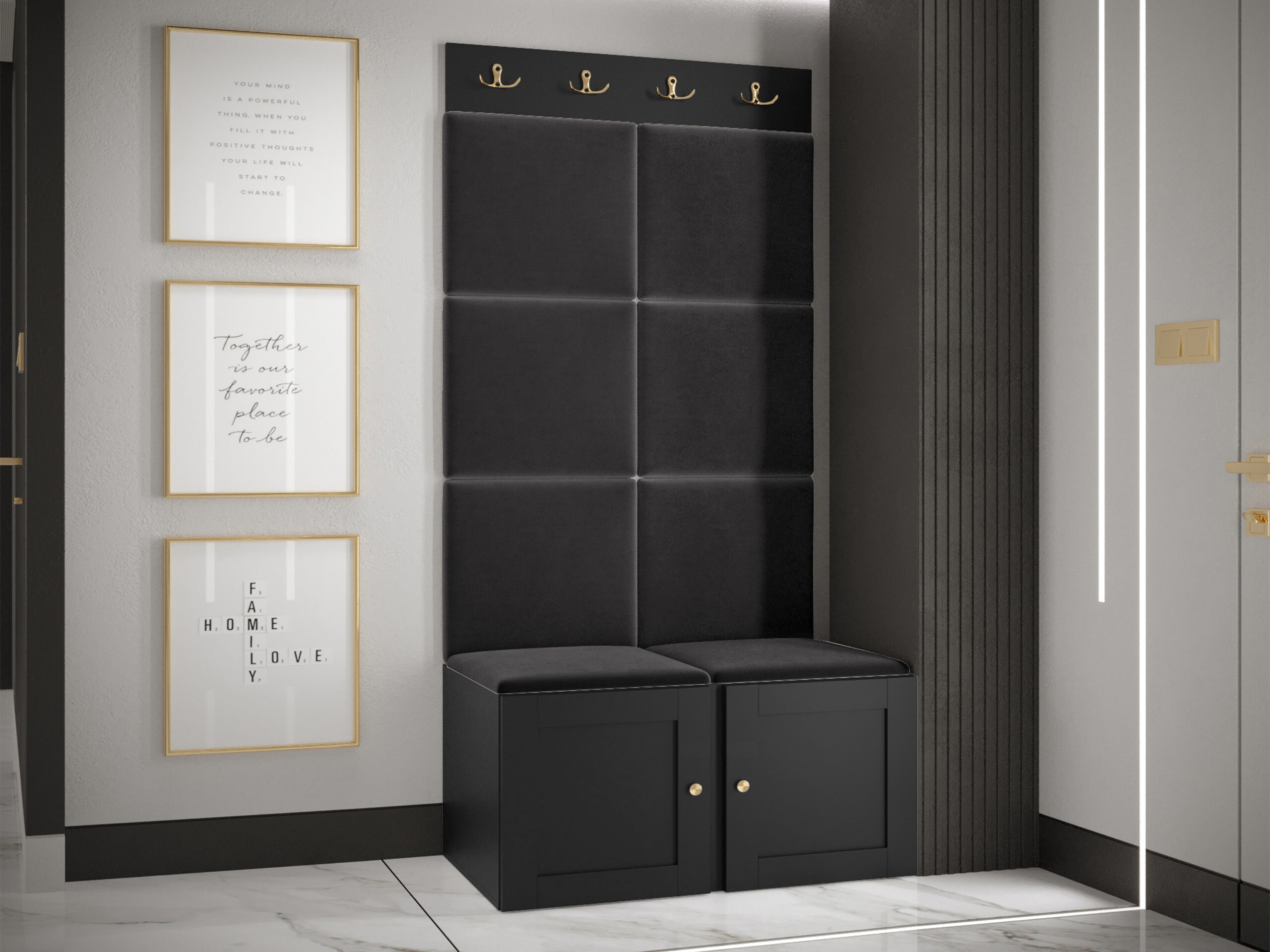 Hallway set Hartford 375 (Black)
