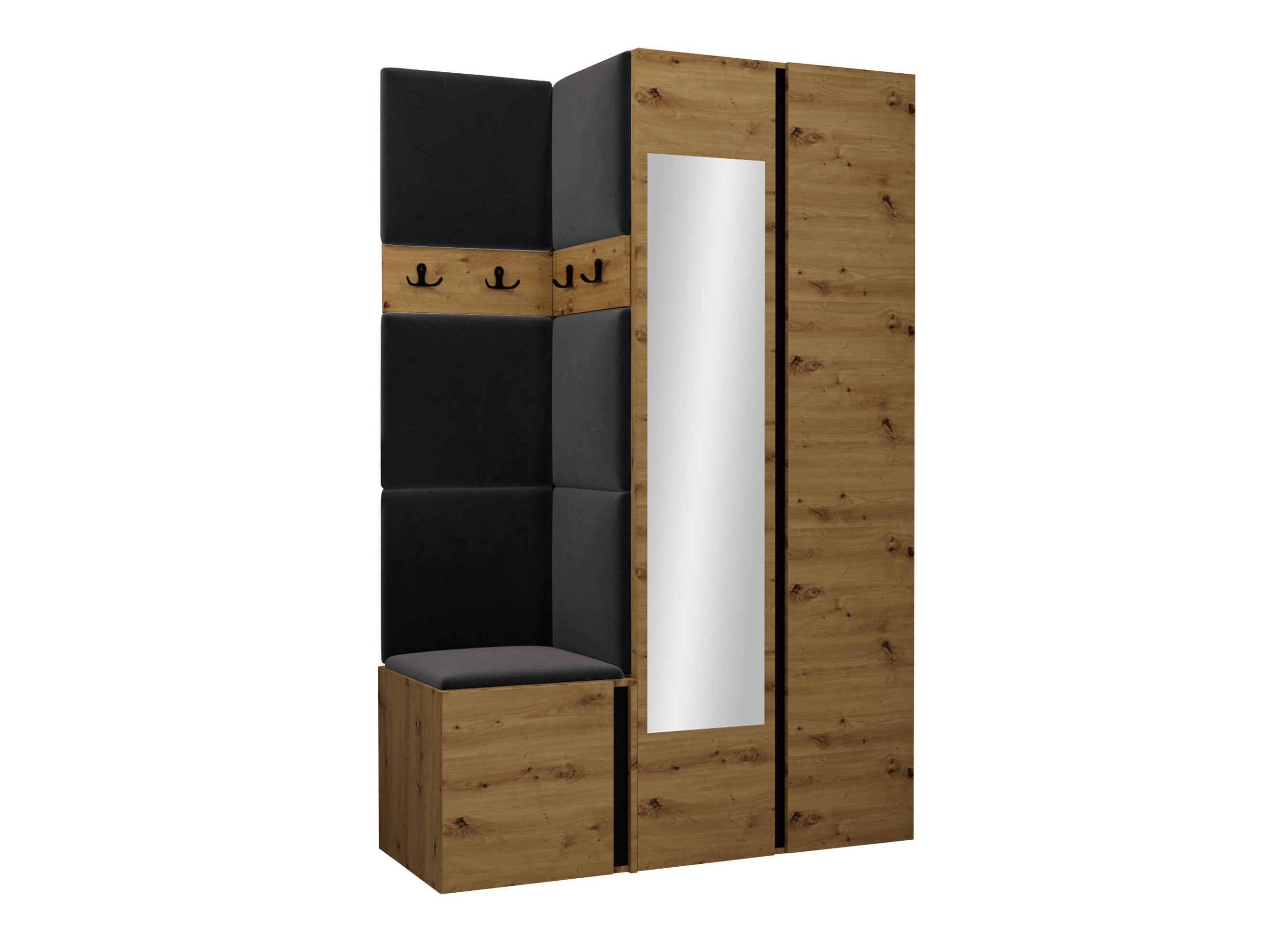 Hallway set Pinis XXVI (Artisan oak + Black)