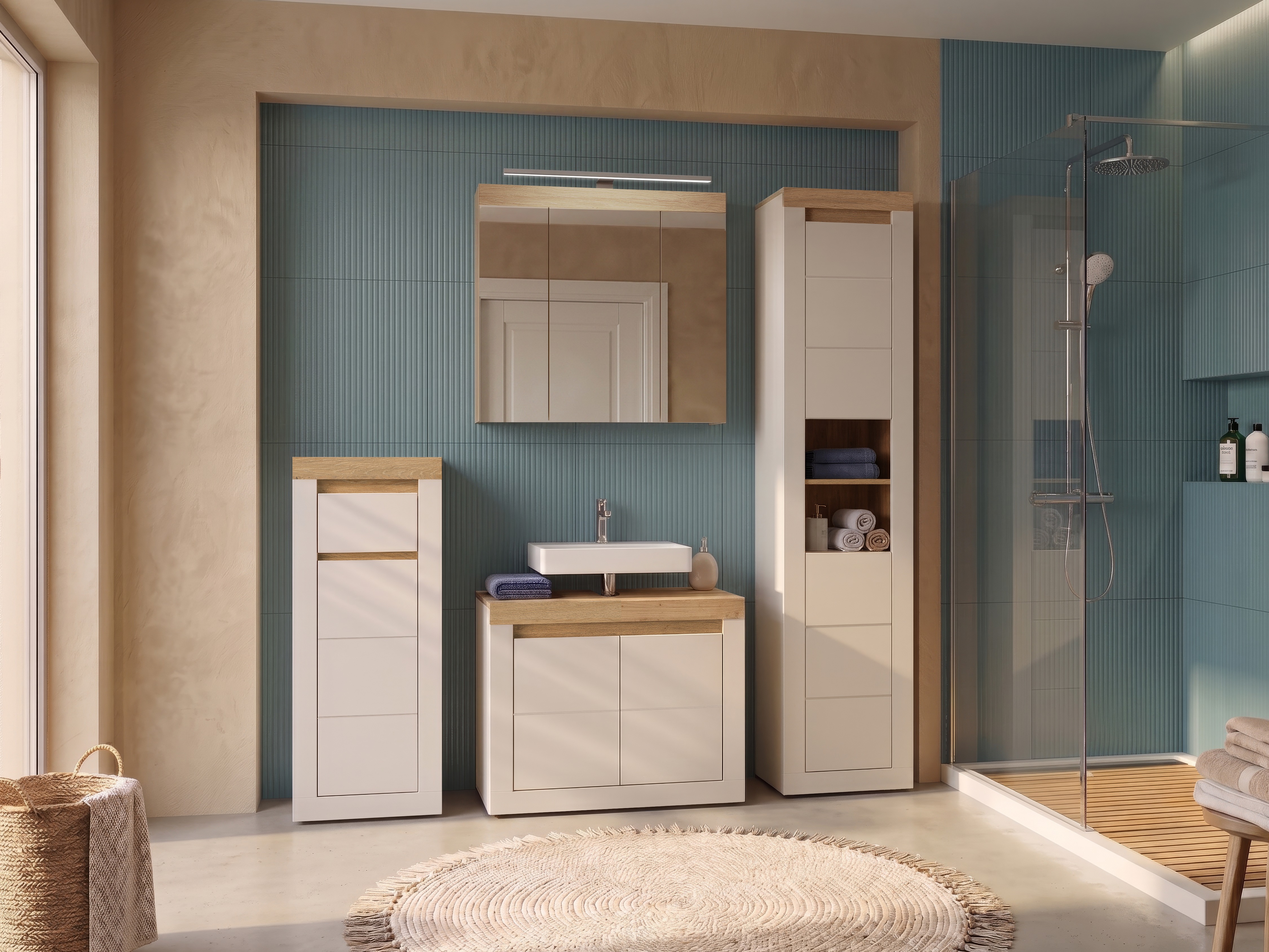 Standing bathroom cabinet for washbasin Ophtola 123