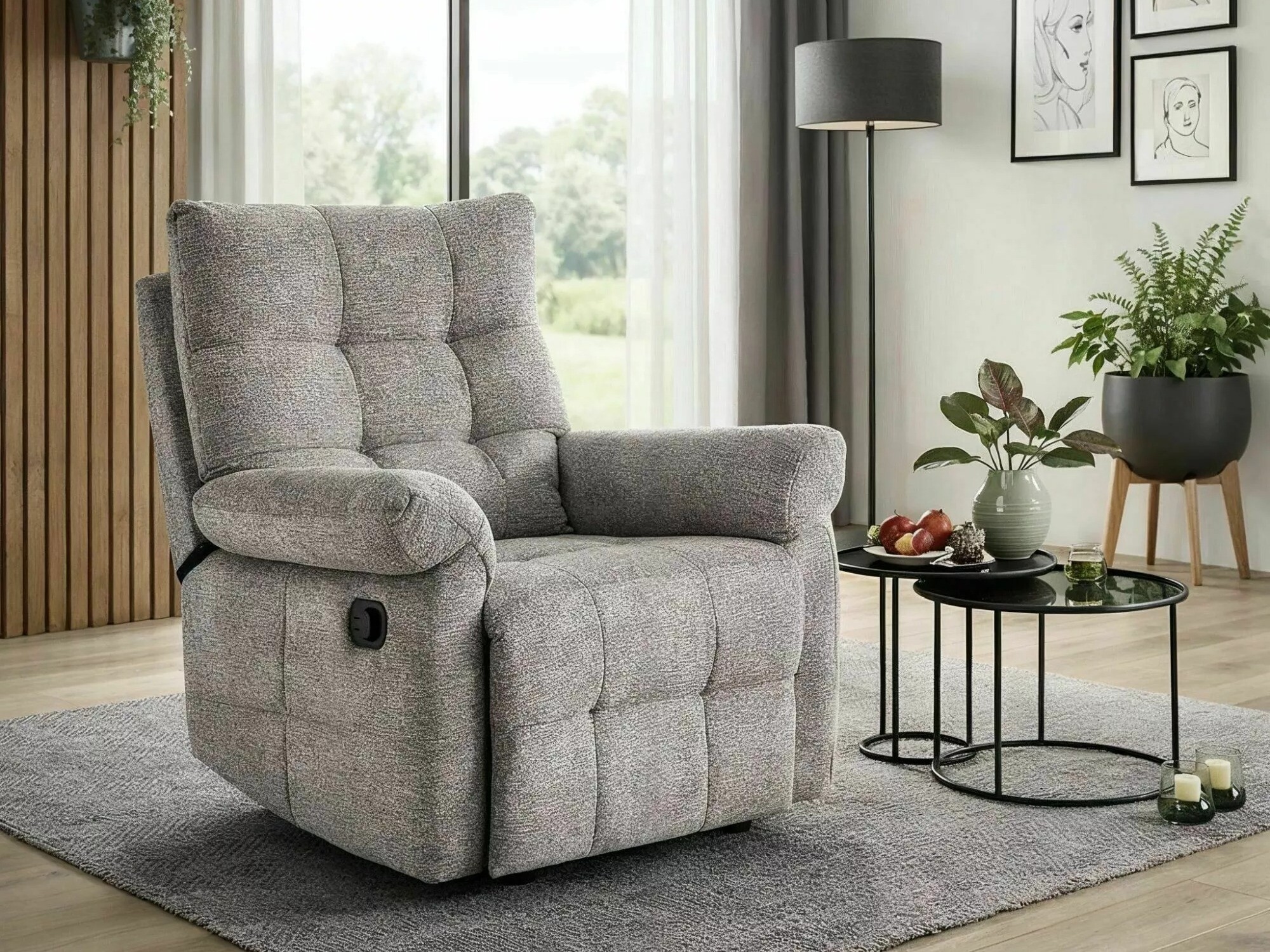 Recliner armchair Detroit 1041 (Raven 07)