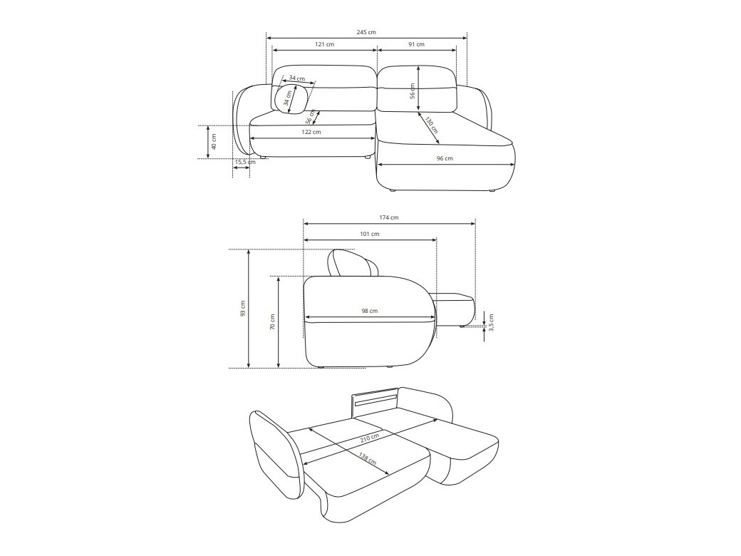 Corner sofa Kingston 216