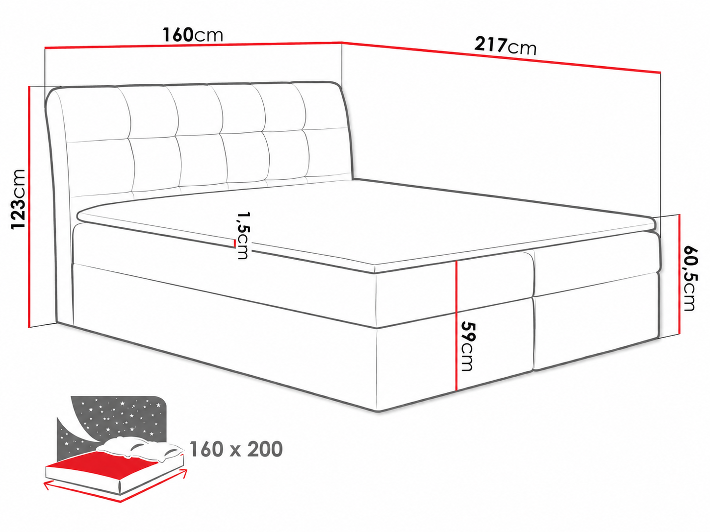 Continental bed Campania (Soft 011)