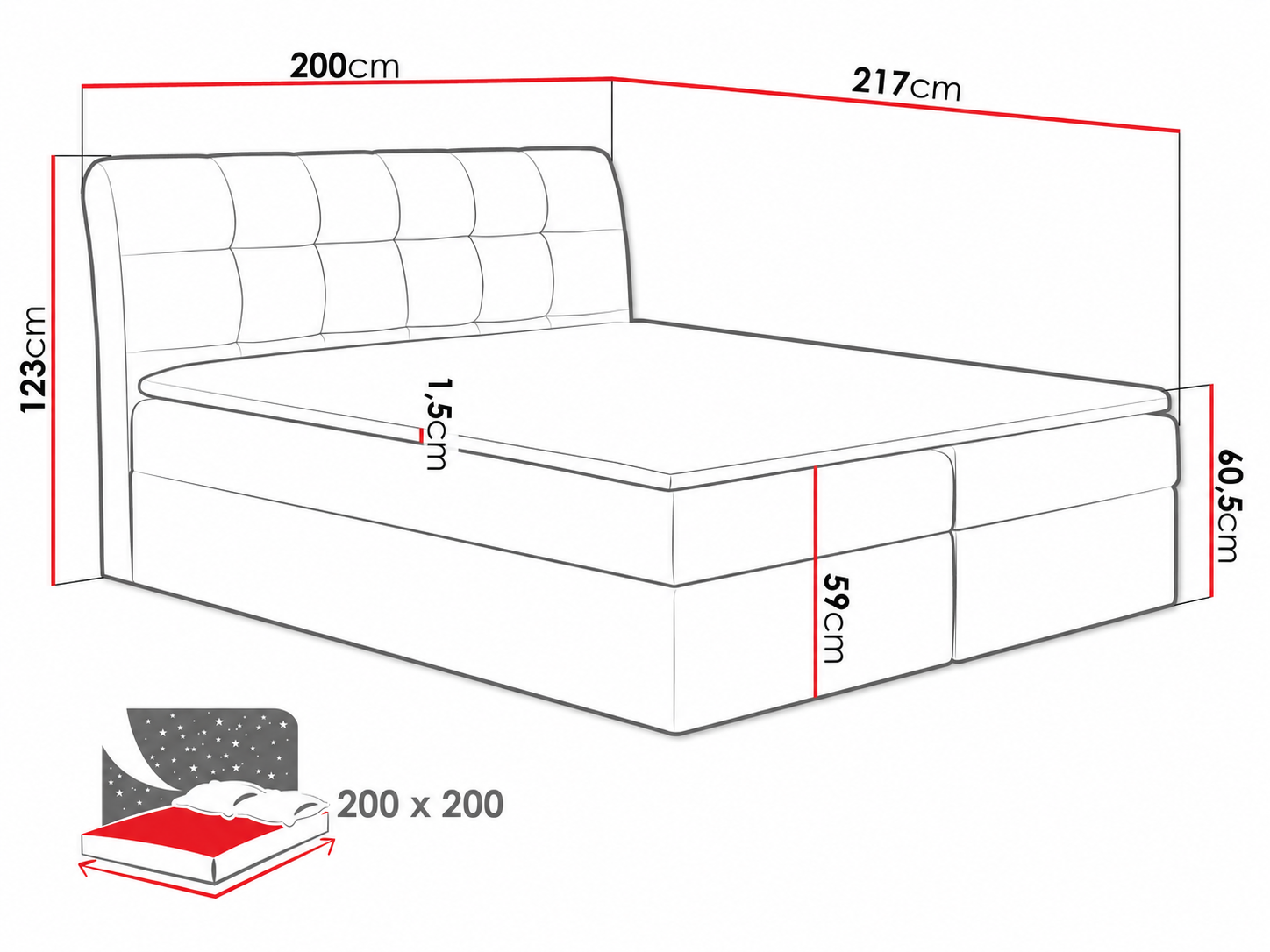 Continental bed Campania (Soft 011)