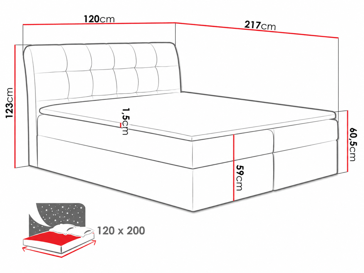 Continental bed Campania (Soft 017)