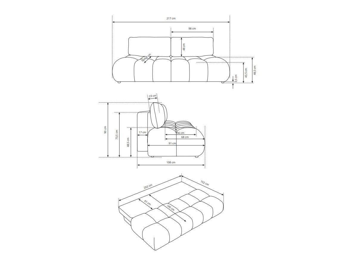 Sofa bed Kingston 218 (Silencio 23)