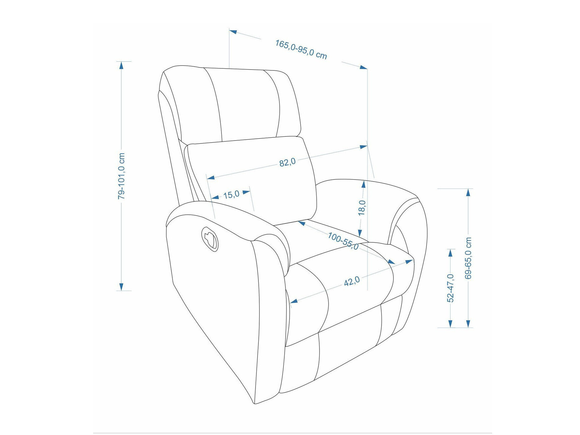 Armchair recliner Houston 2198 (Beige)