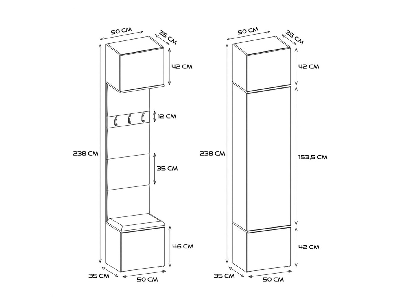 Hallway set Domtori 113 (White)