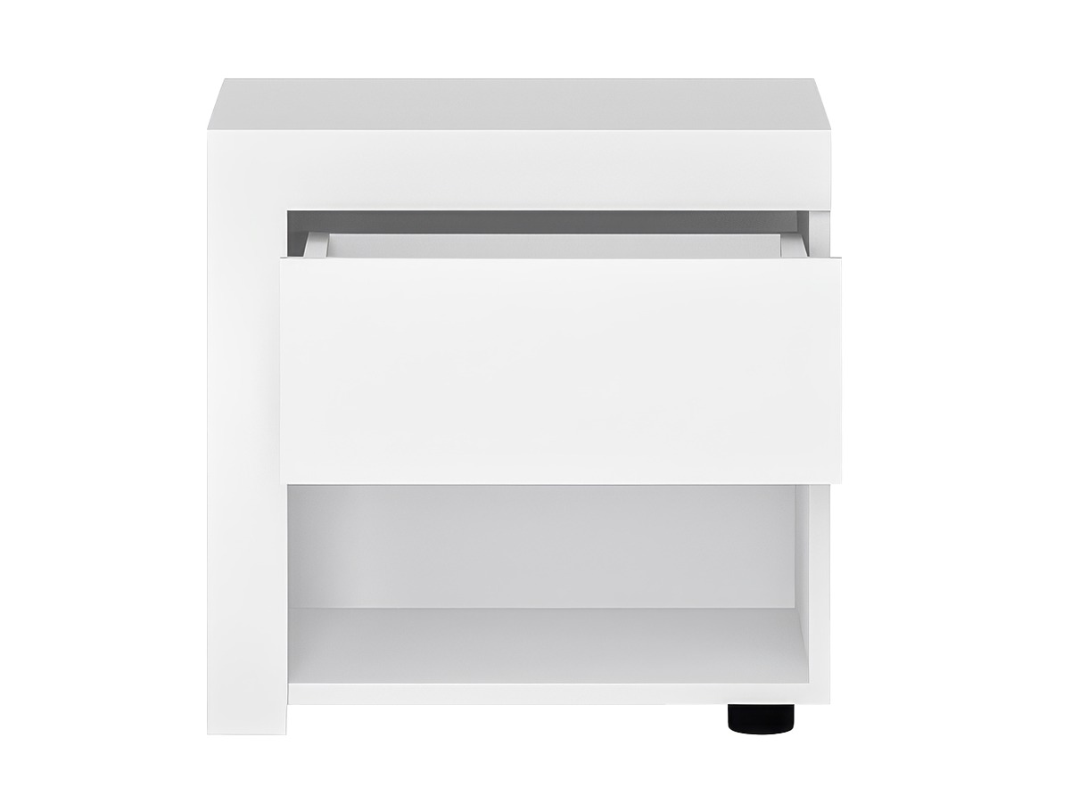 Bedside table Feldeli 113 (White + Glossy white)
