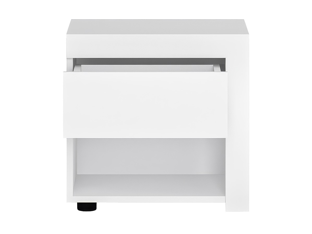 Bedside table Feldeli 113 (White + Glossy white)