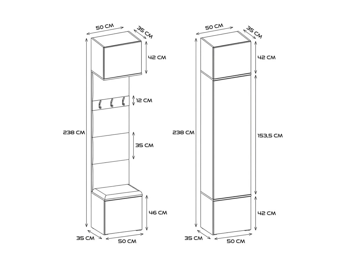 Hallway set Domtori 114 (Artisan oak)