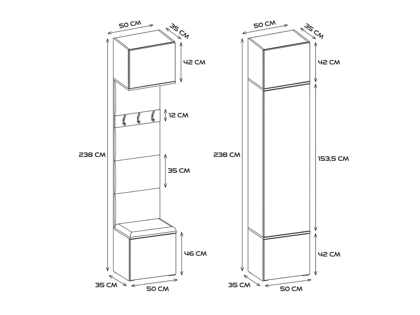 Hallway set Domtori 114 (White)