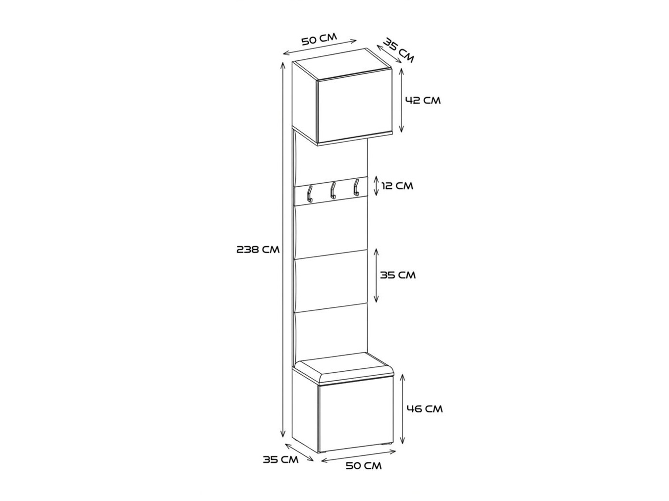 Hallway set Domtori 116 (White)