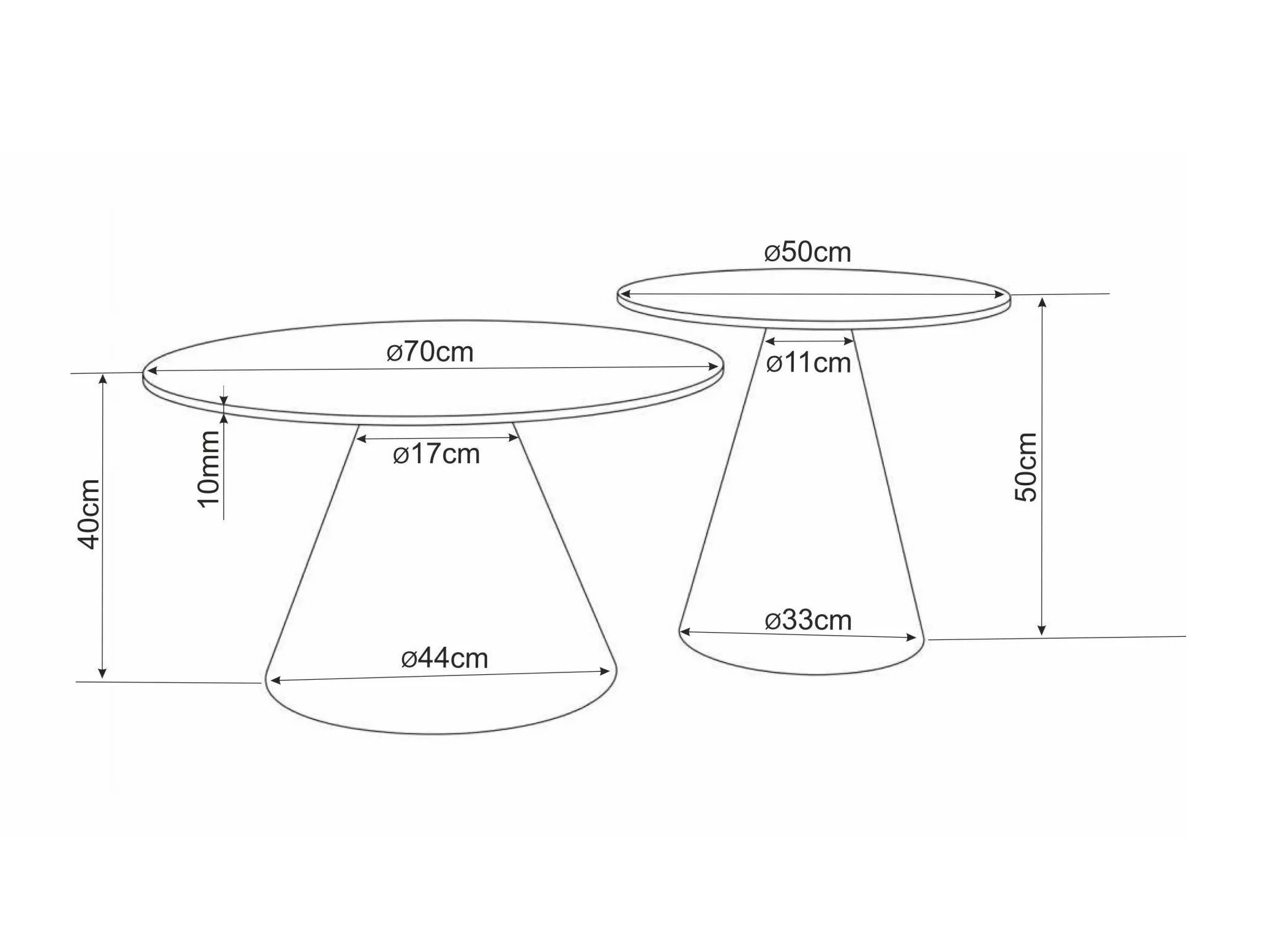 Nest of coffee tables Detroit 1049