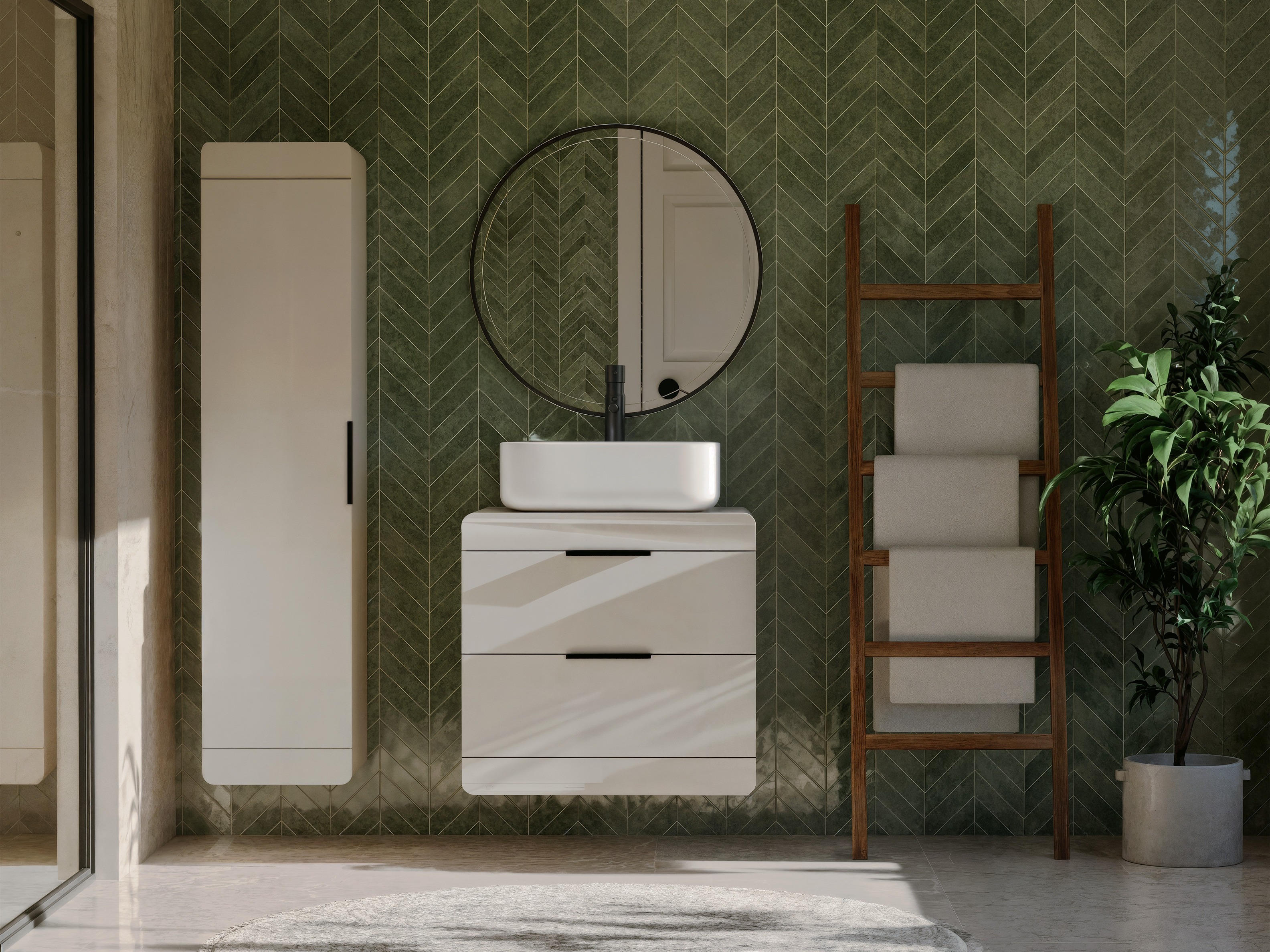 Wall-mounted bathroom cabinet Mandeville 390