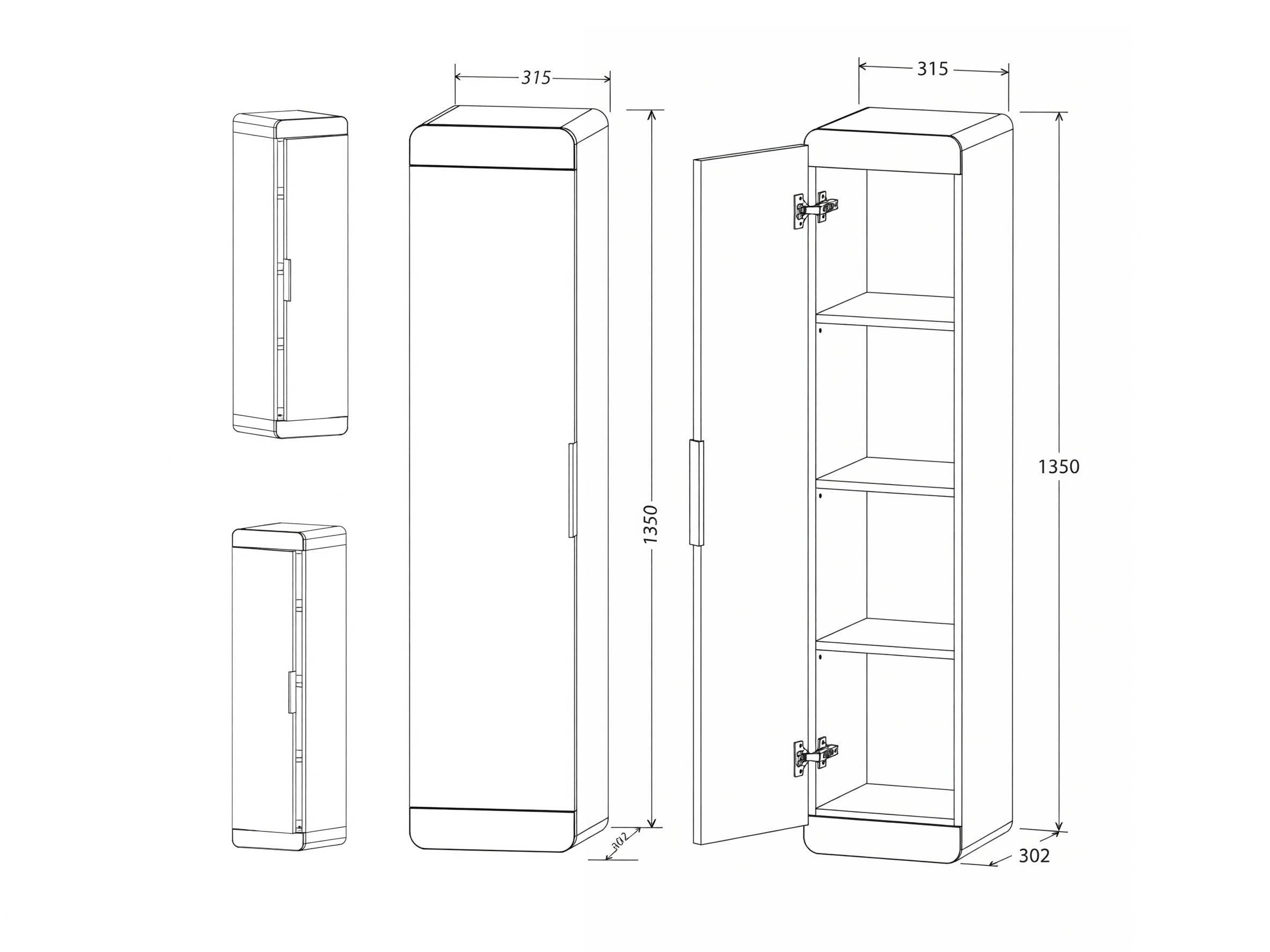Wall-mounted bathroom cabinet Mandeville 390