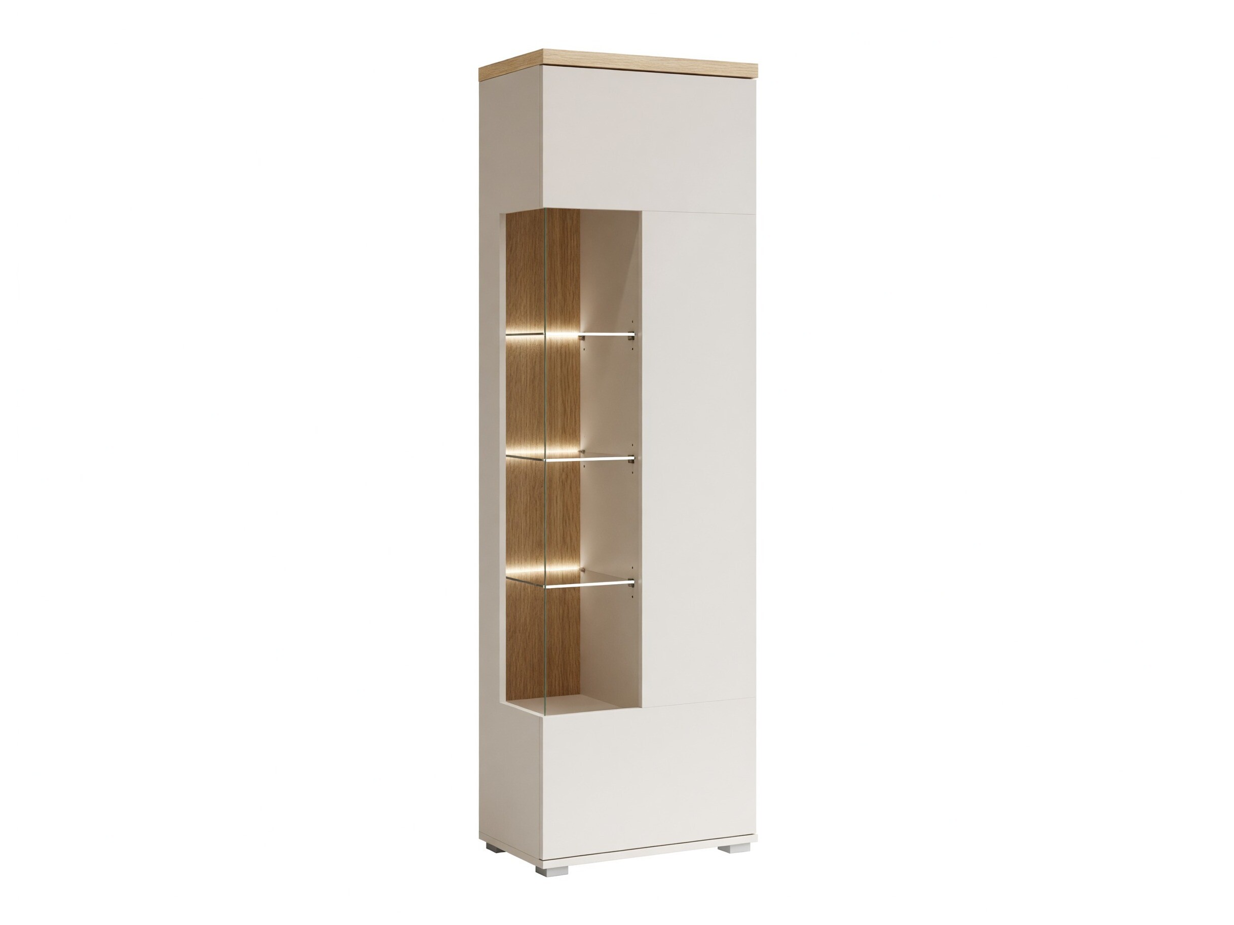 Bookcase Virvele 102 (Cashmere + Light oak)