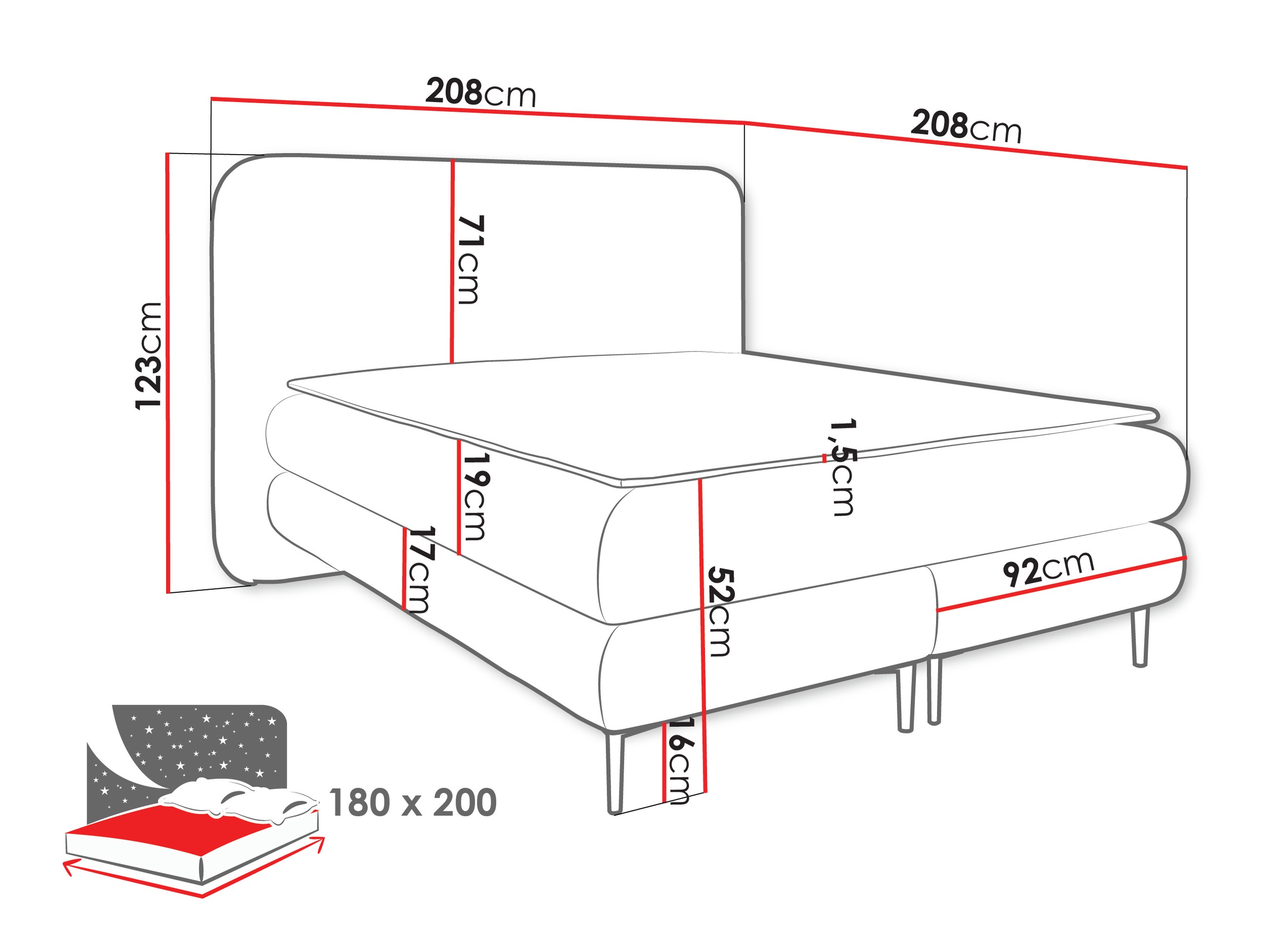 Continental bed Fructis (Nazar 225.02)