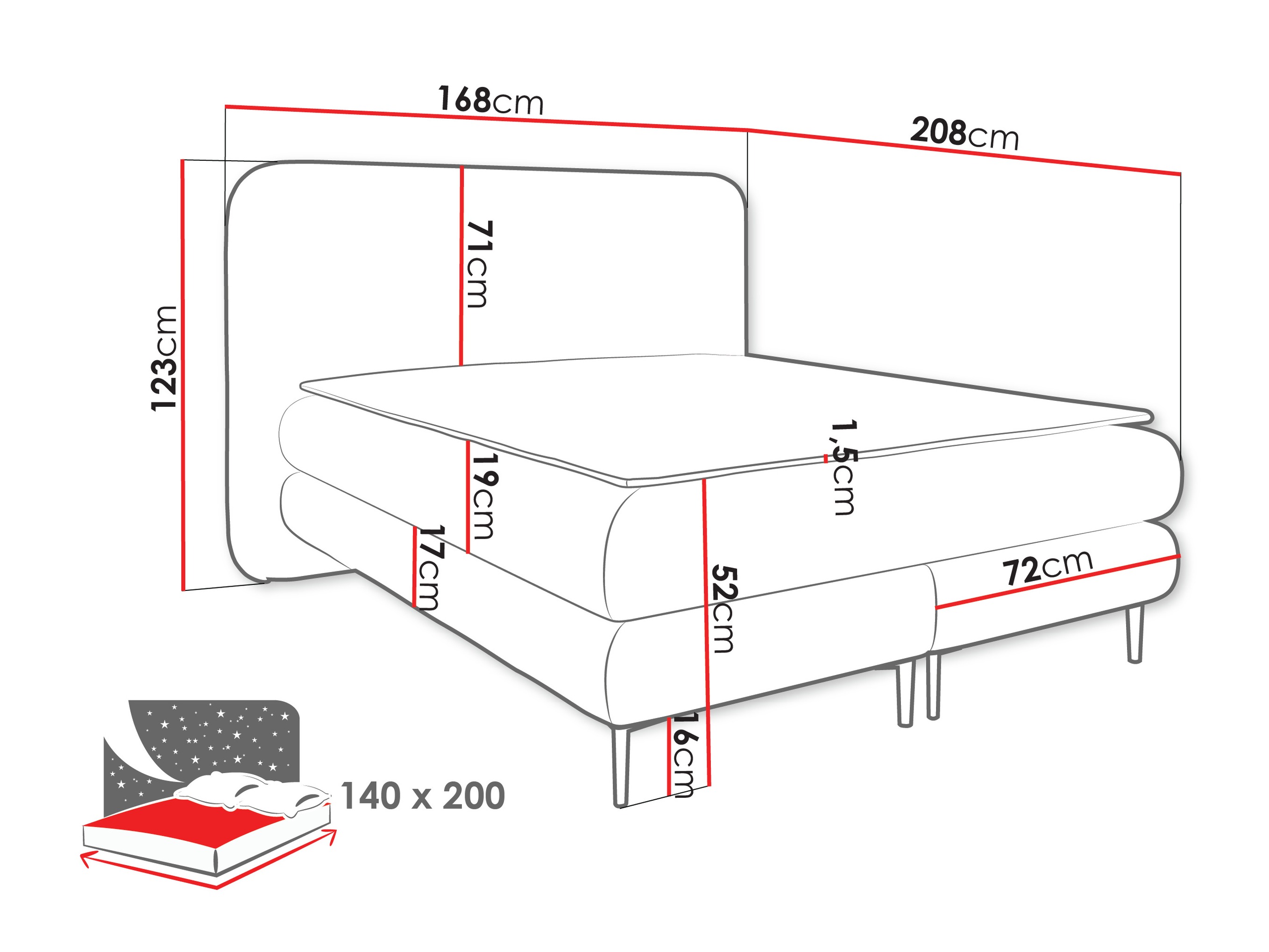 Continental bed Fructis (Nazar 225.03)