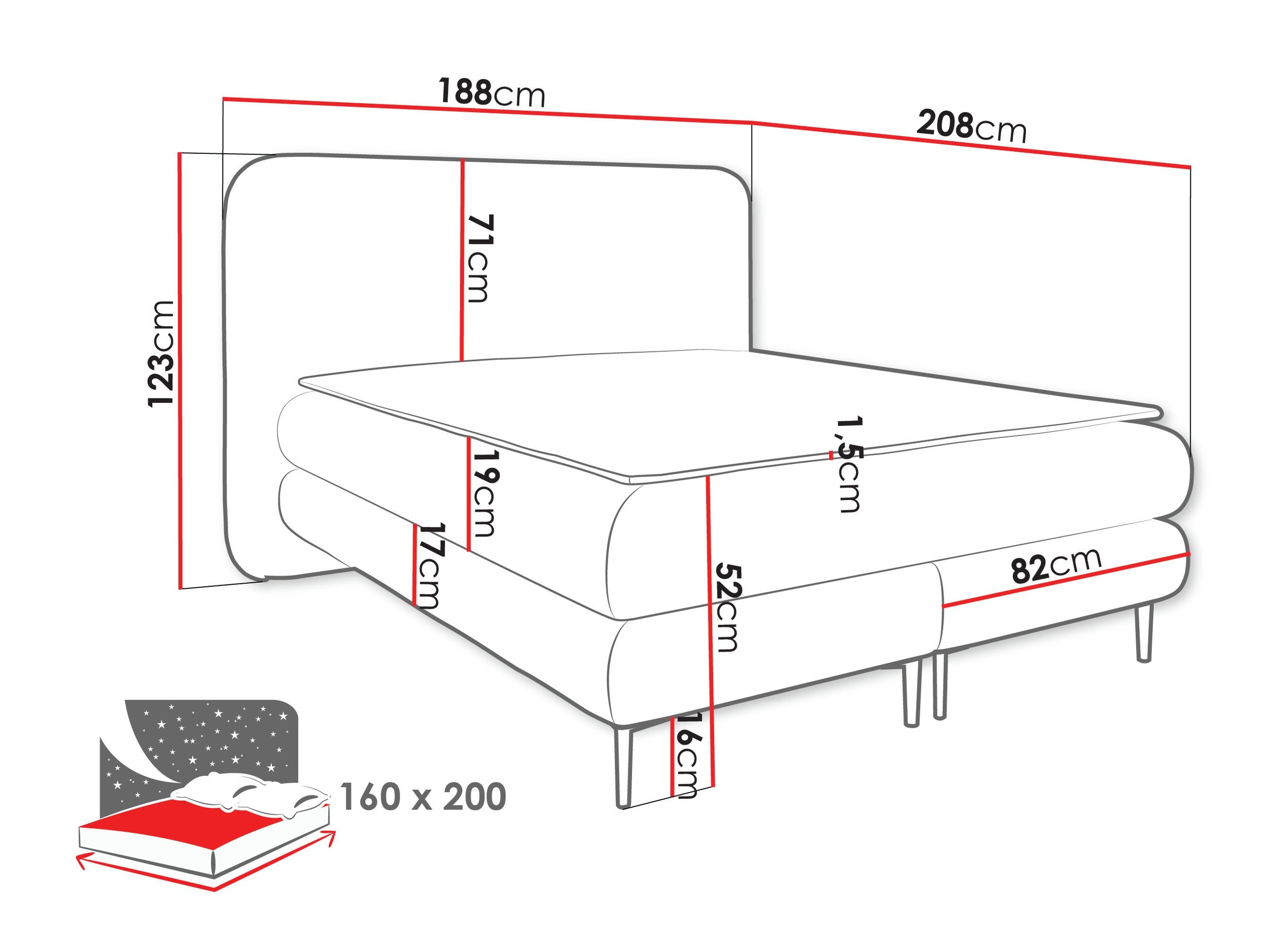 Continental bed Fructis (Nazar 225.03)
