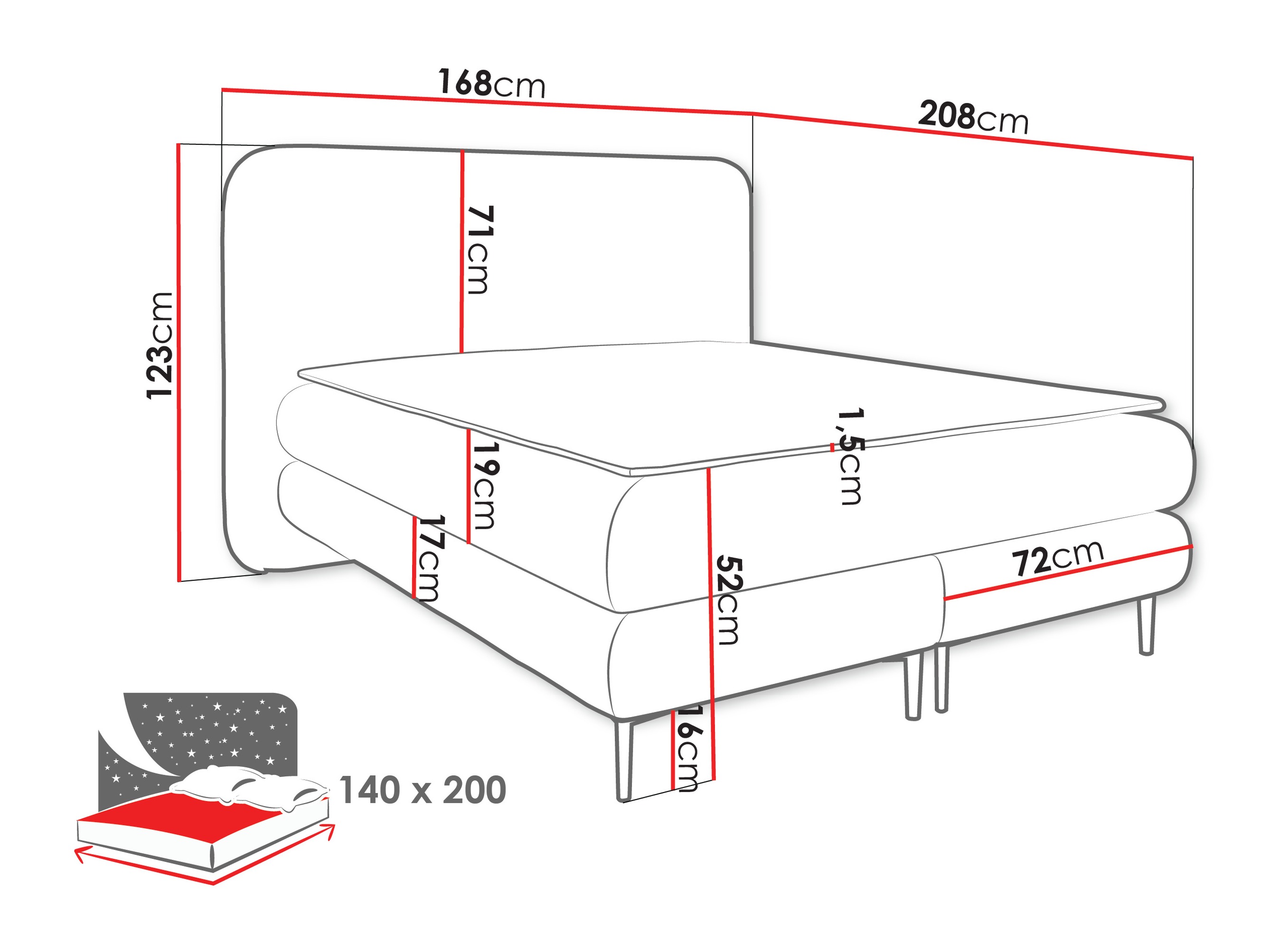 Continental bed Fructis (Nazar 225.05)