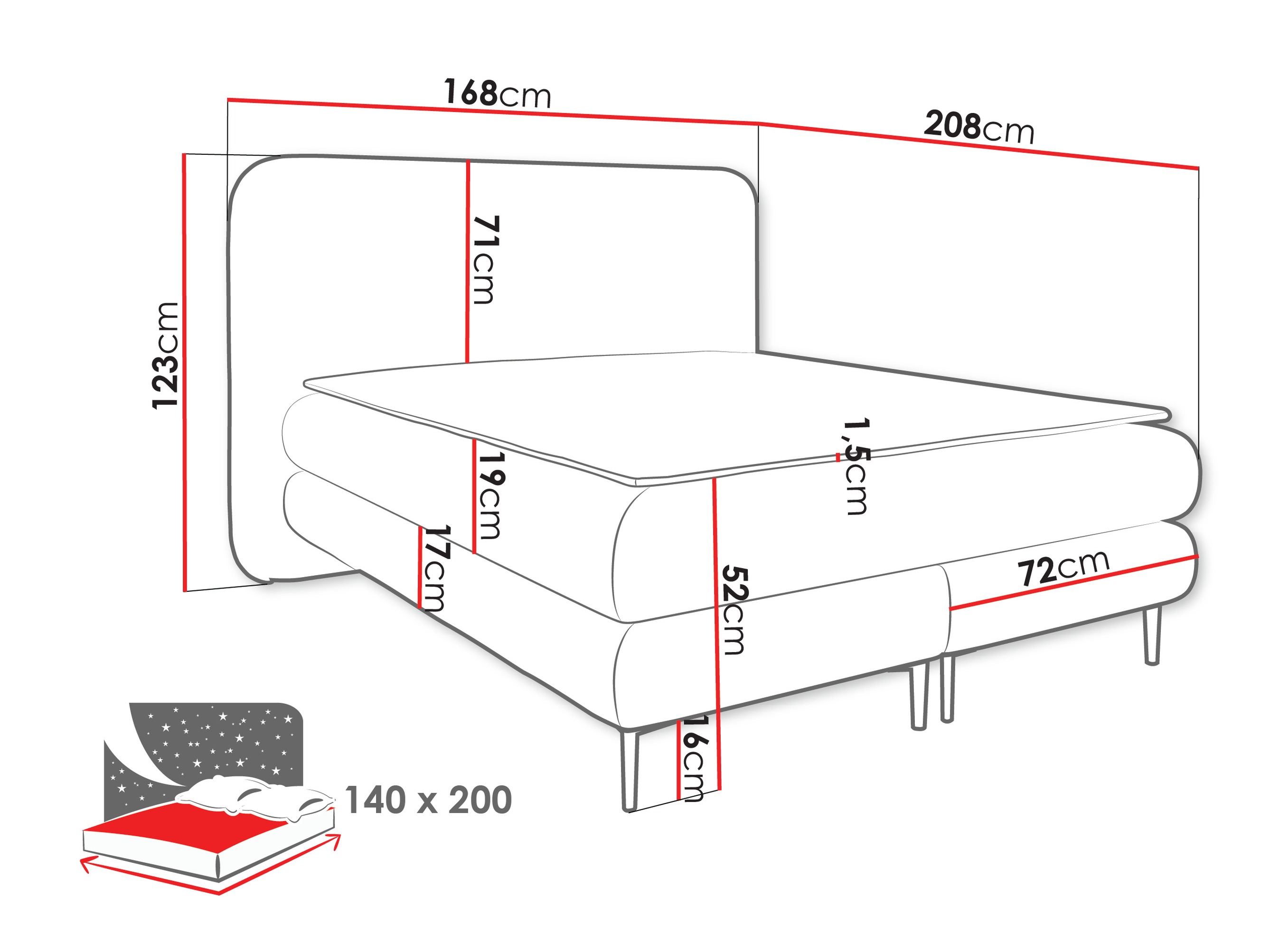 Continental bed Fructis (Nazar 225.06)