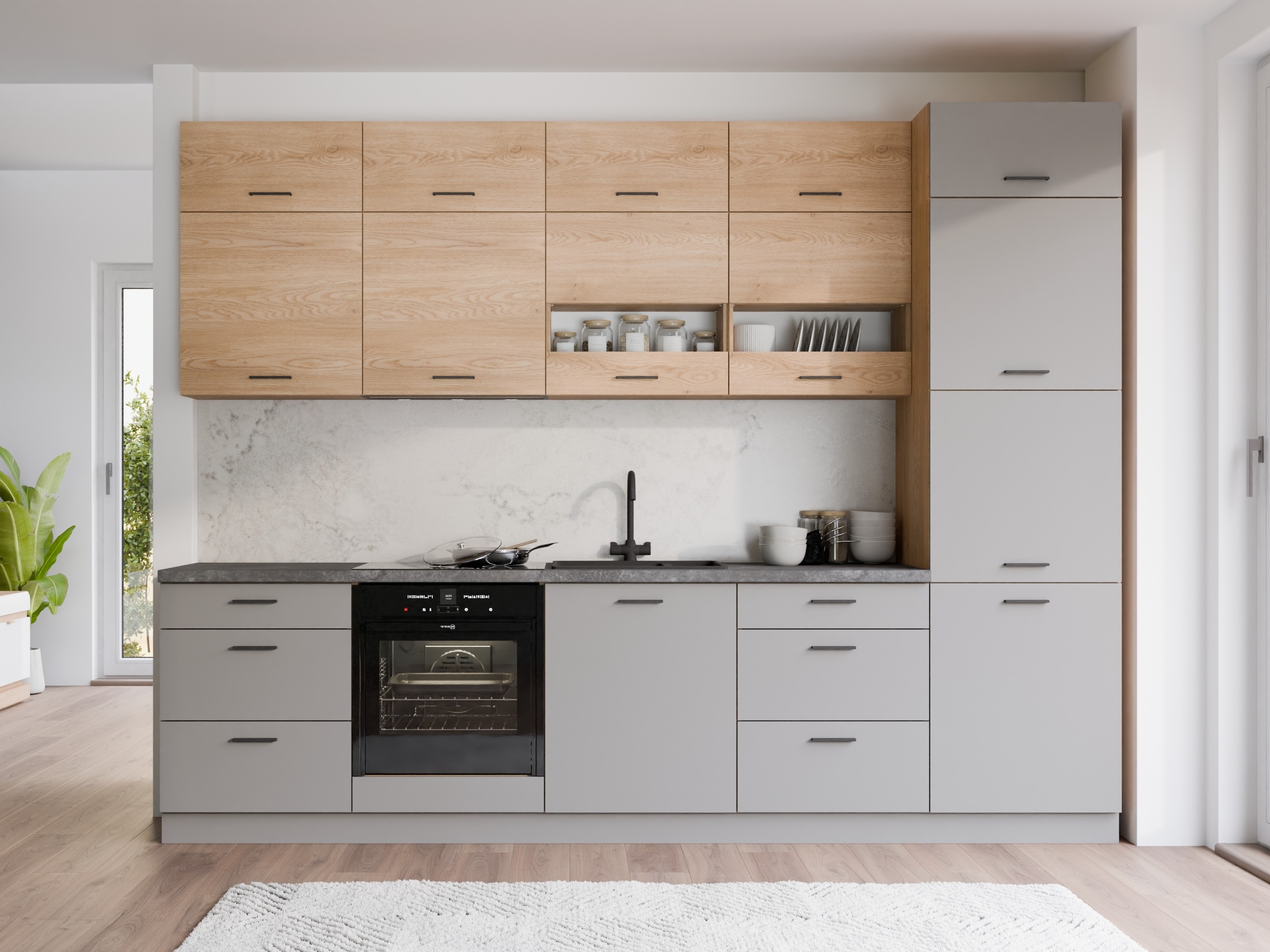Modular cabinet with doors Ati Grey Artisan 106