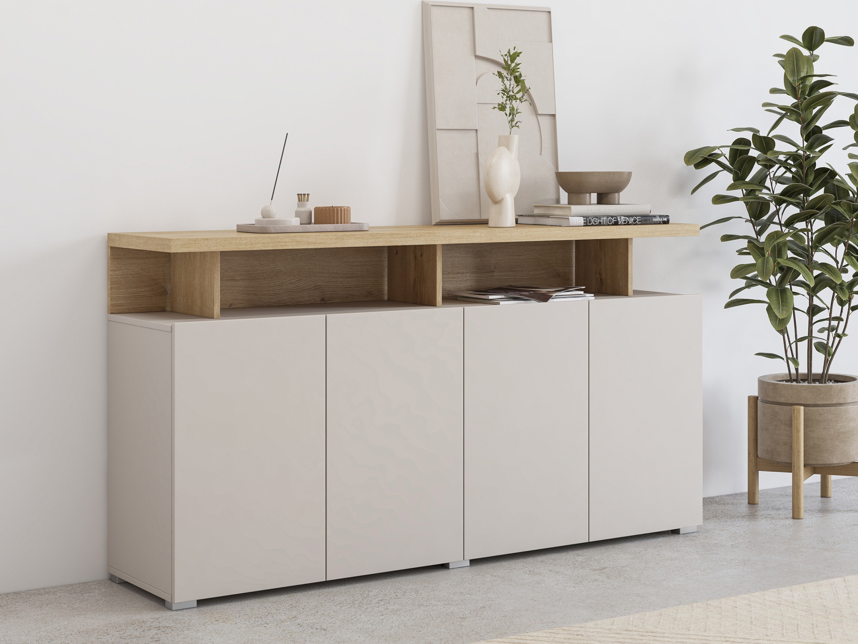 Sideboard Virvele 100 (Cashmere + Light oak)