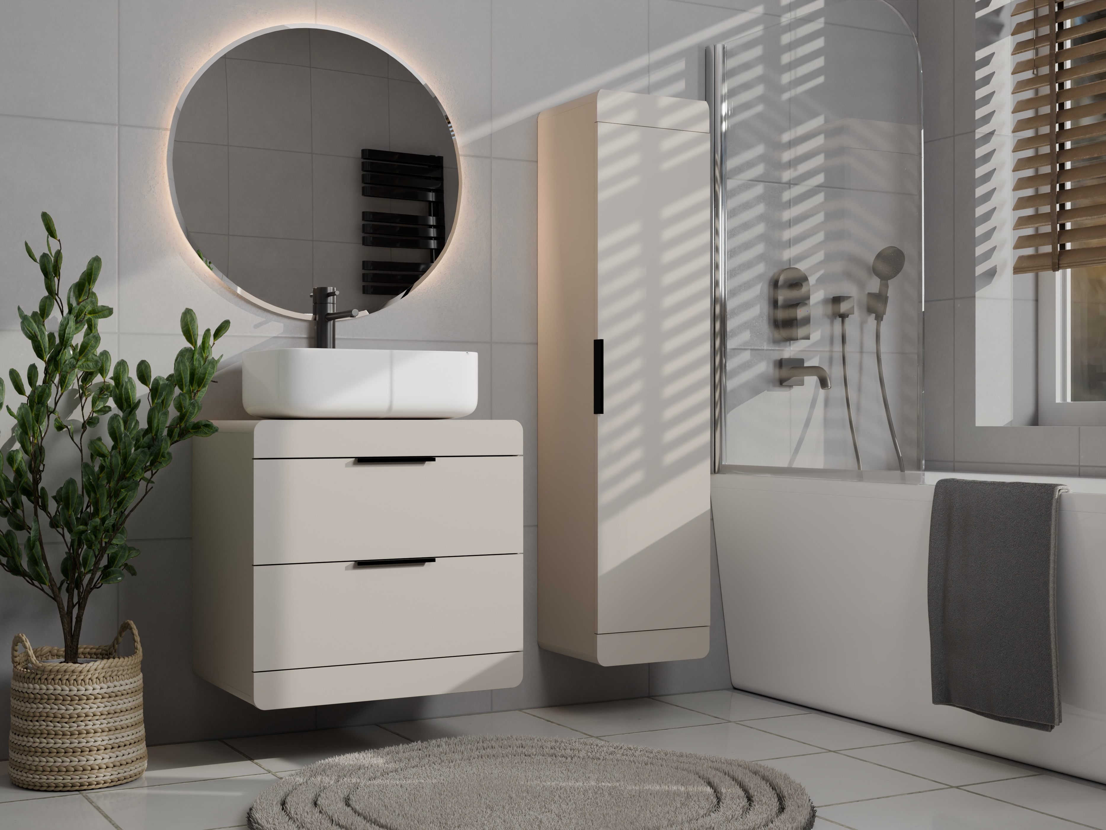 Wall-mounted bathroom cabinet for washbasin Mandeville 391