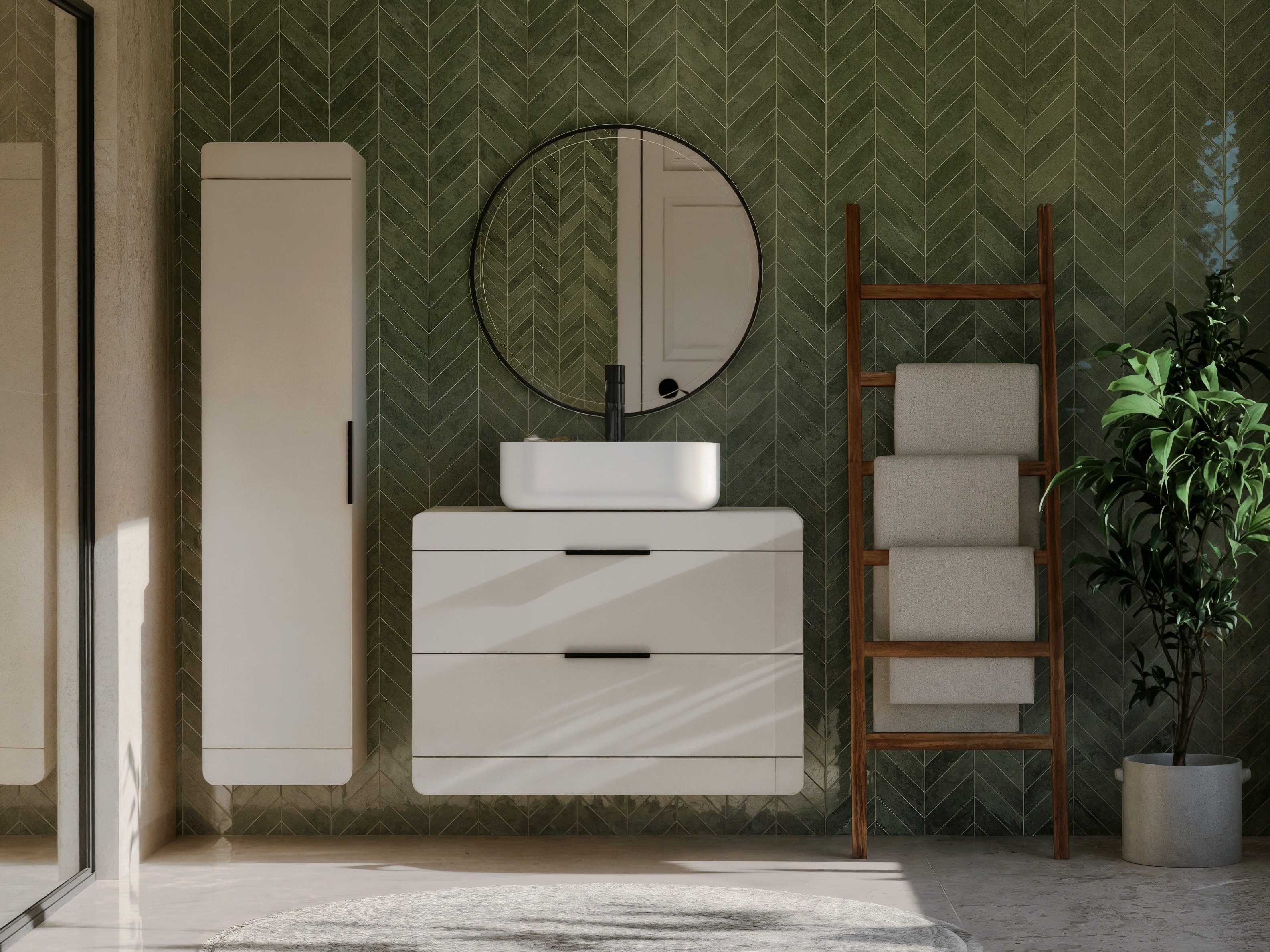 Wall-mounted bathroom cabinet for washbasin Mandeville 392