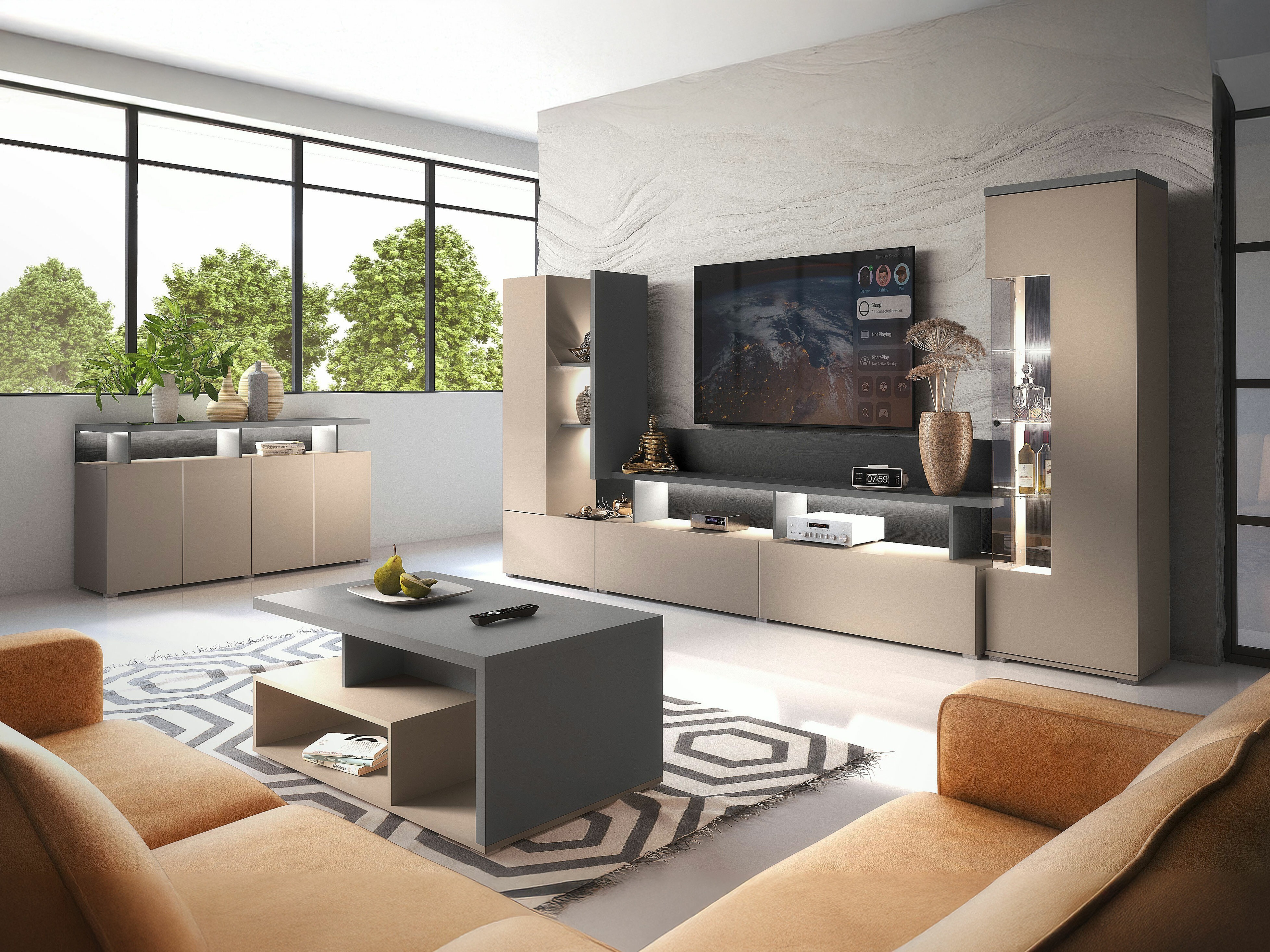 Bookcase Virvele 102 (Congo + Anthracite)