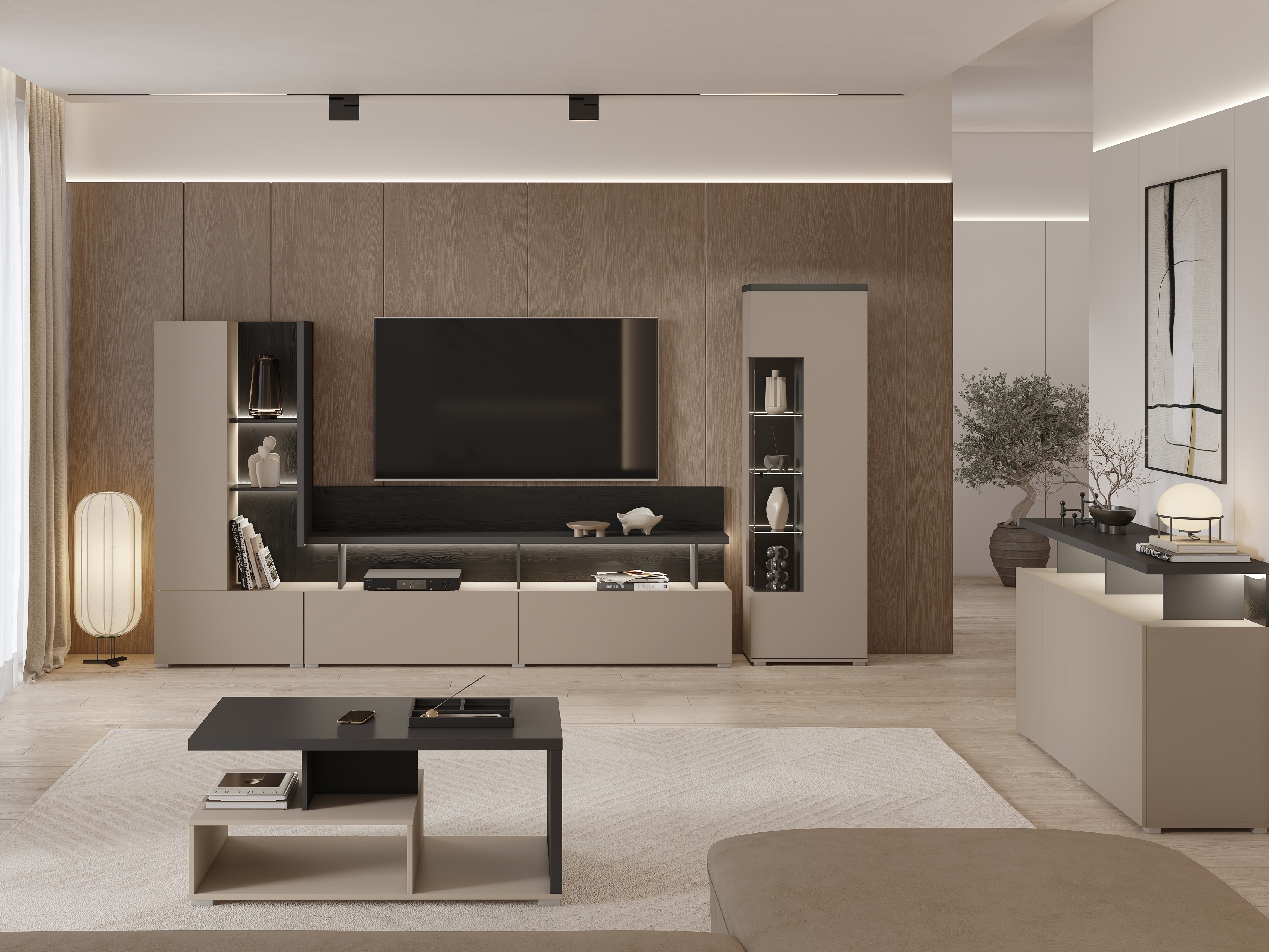 Bookcase Virvele 102 (Congo + Anthracite)