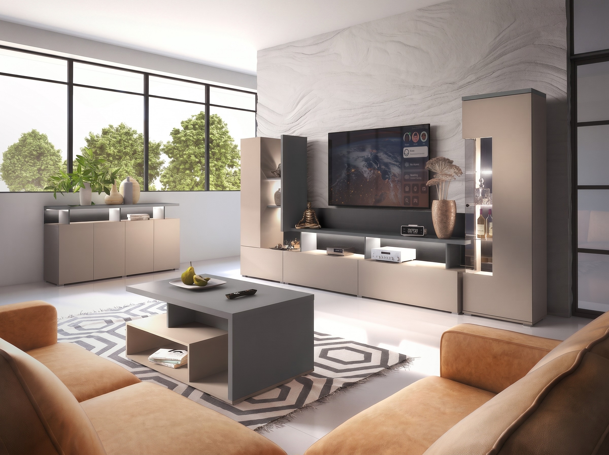 Coffee table Virvele 108 (Congo + Anthracite)