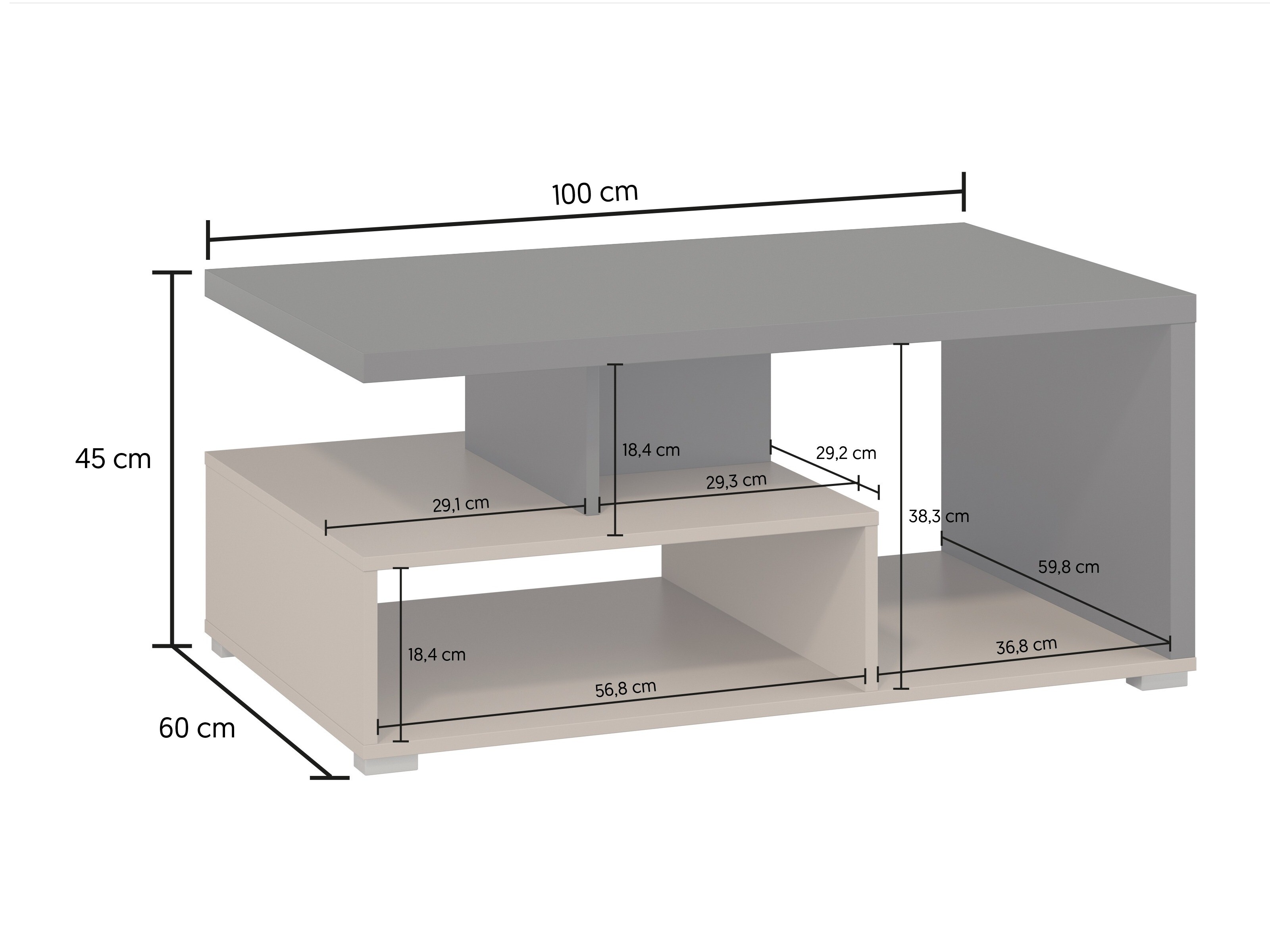 Coffee table Virvele 108 (Congo + Anthracite)