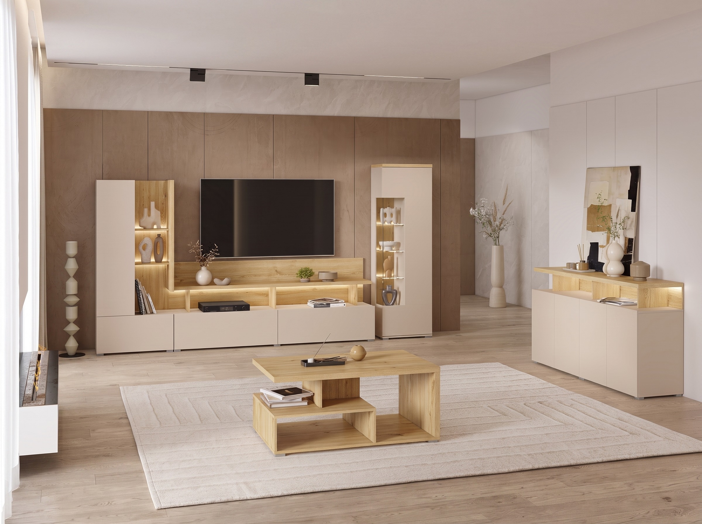 Coffee table Virvele 108 (Light oak)