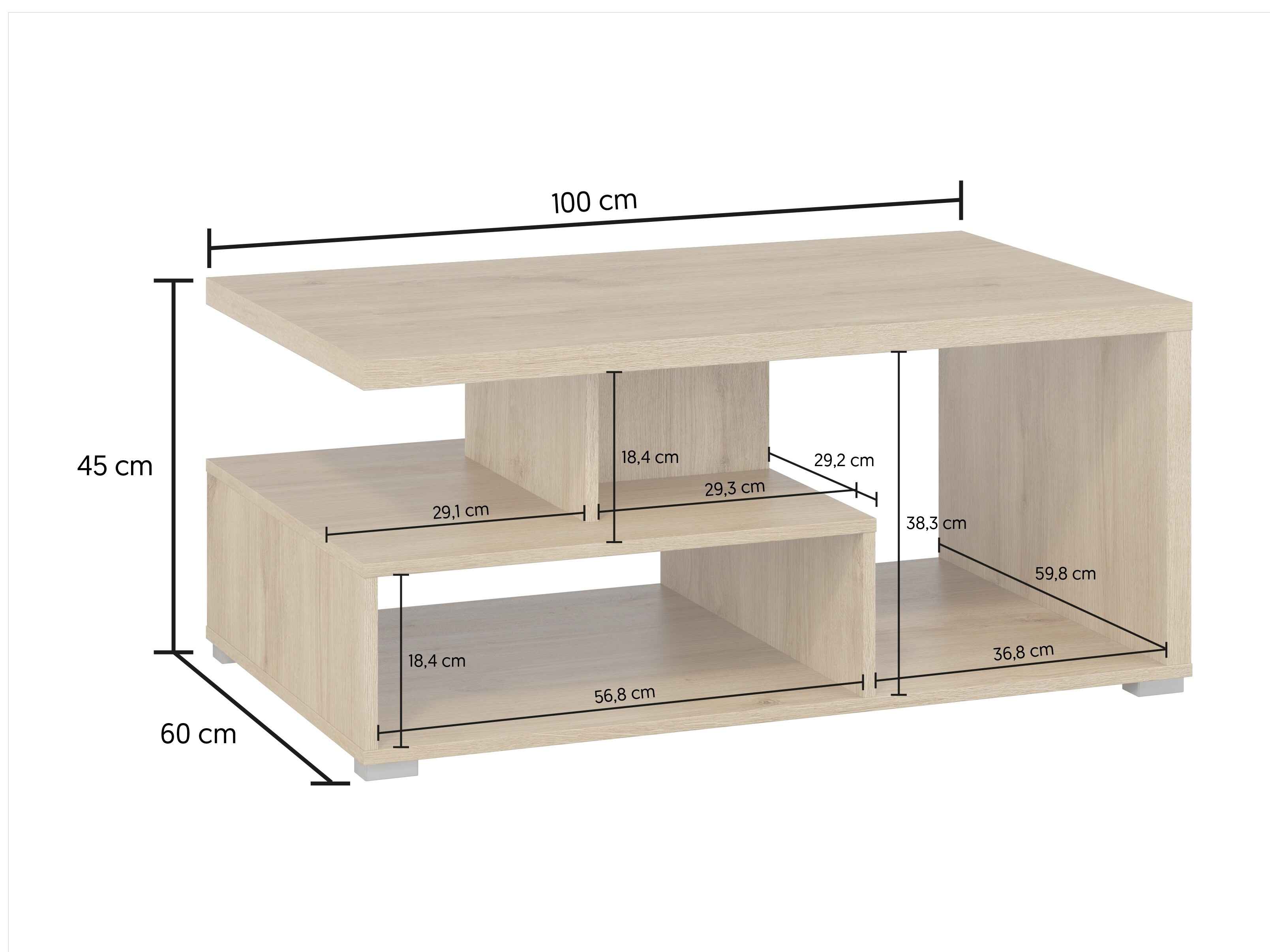 Coffee table Virvele 108 (Light oak)