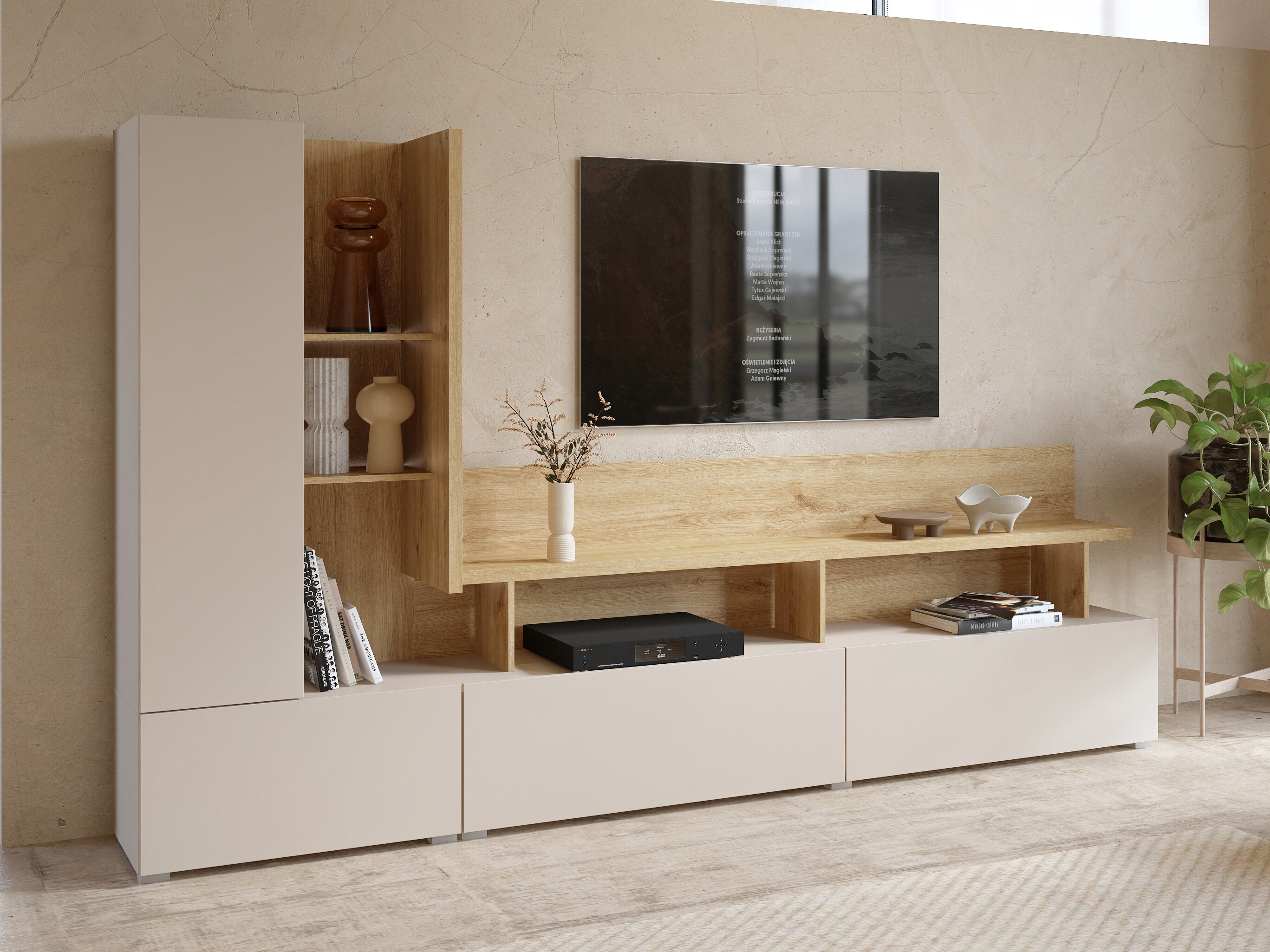 Living room set Virvele 101 (Cashmere + Light oak)