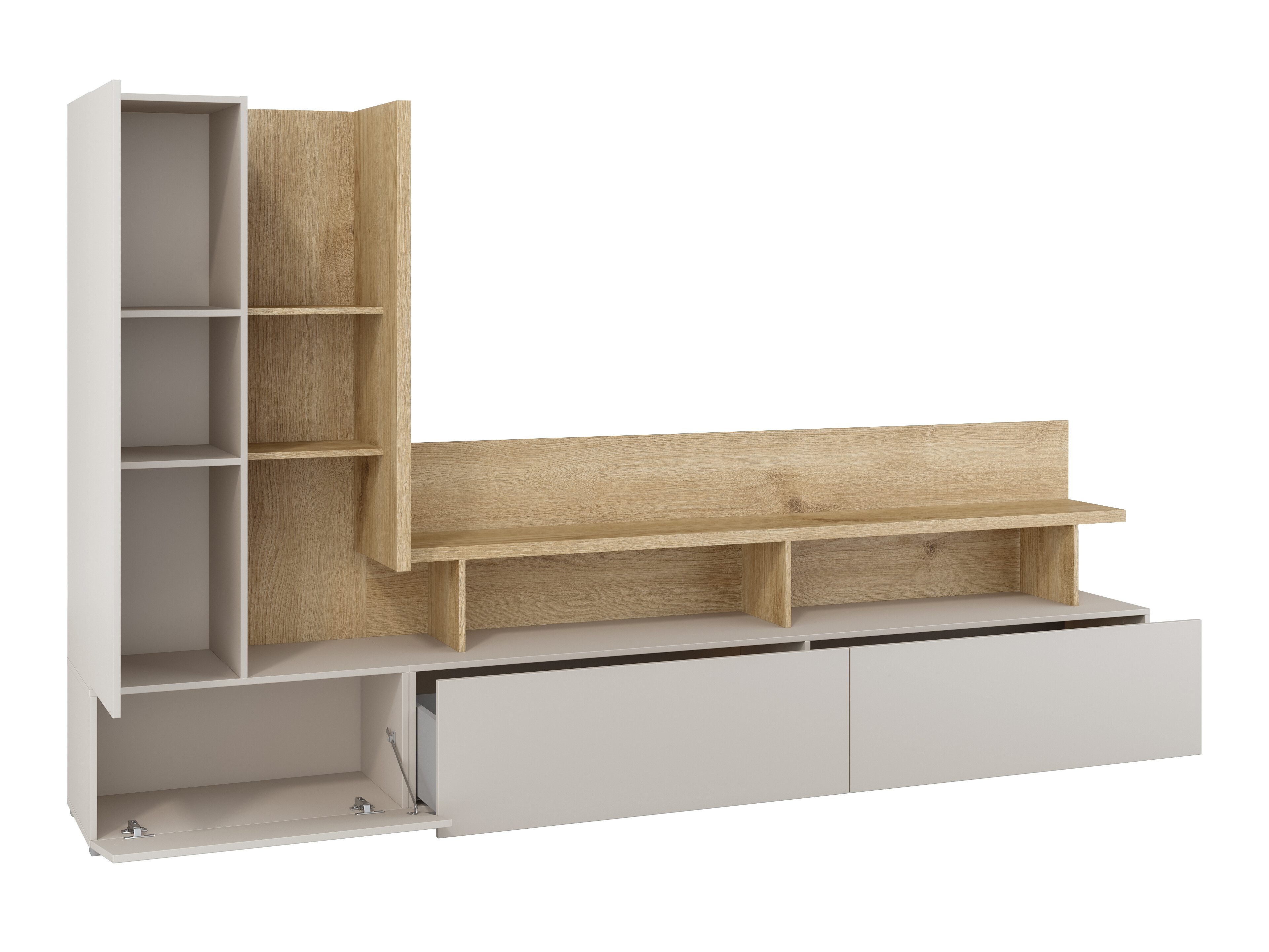 Living room set Virvele 101 (Cashmere + Light oak)