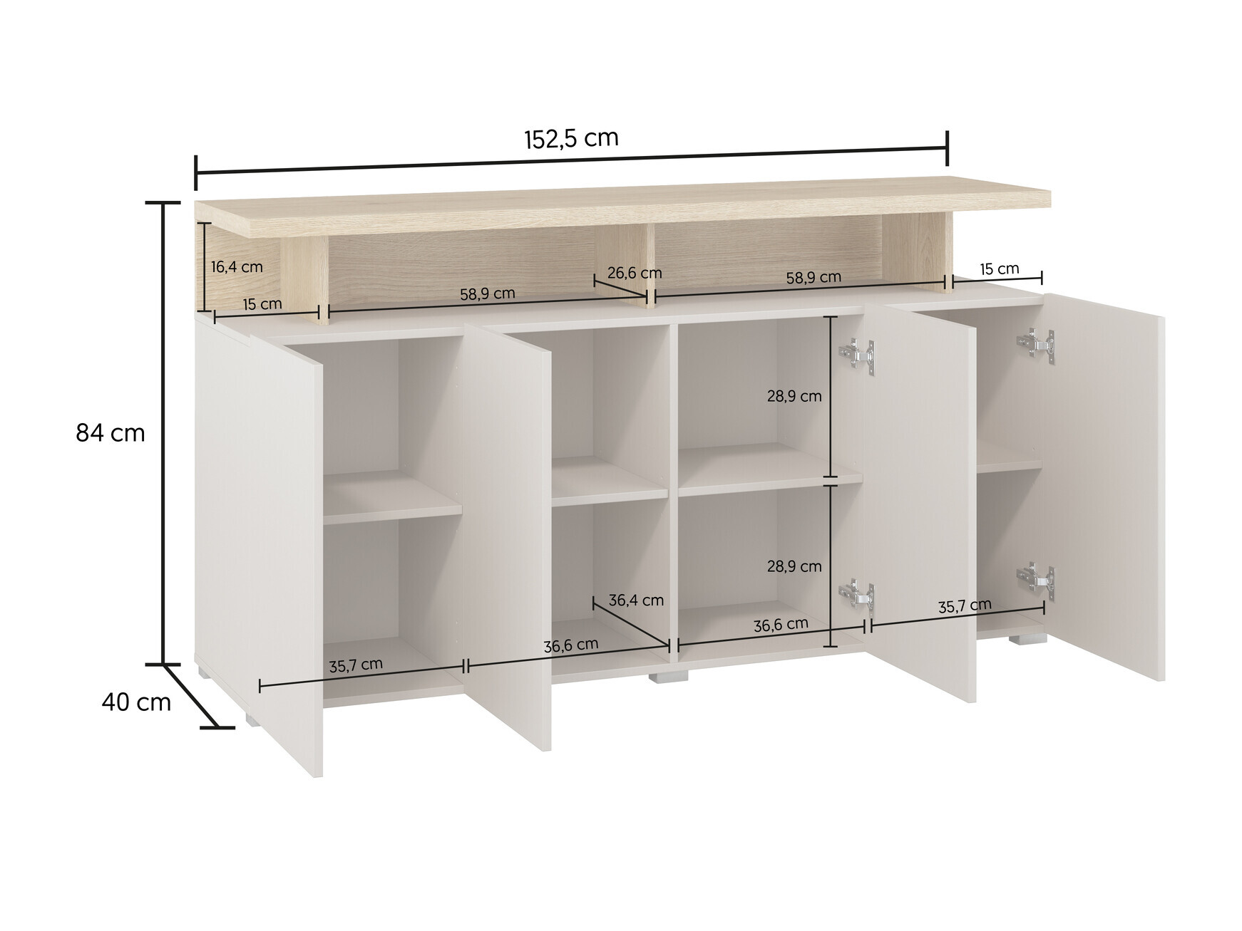 Living room set Virvele 103 (Cashmere + Light oak)