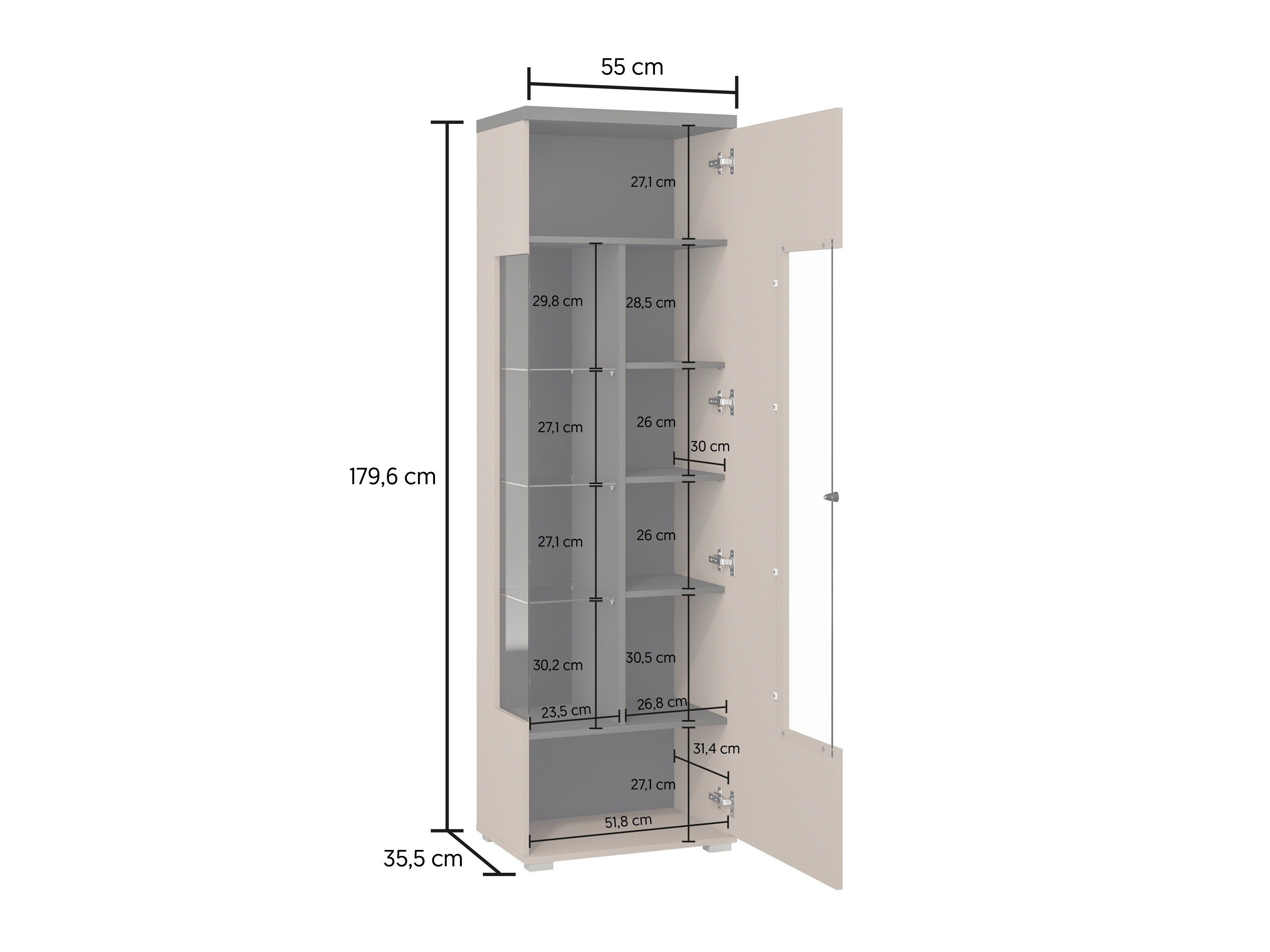 Bookcase Virvele 102 (Congo + Anthracite)