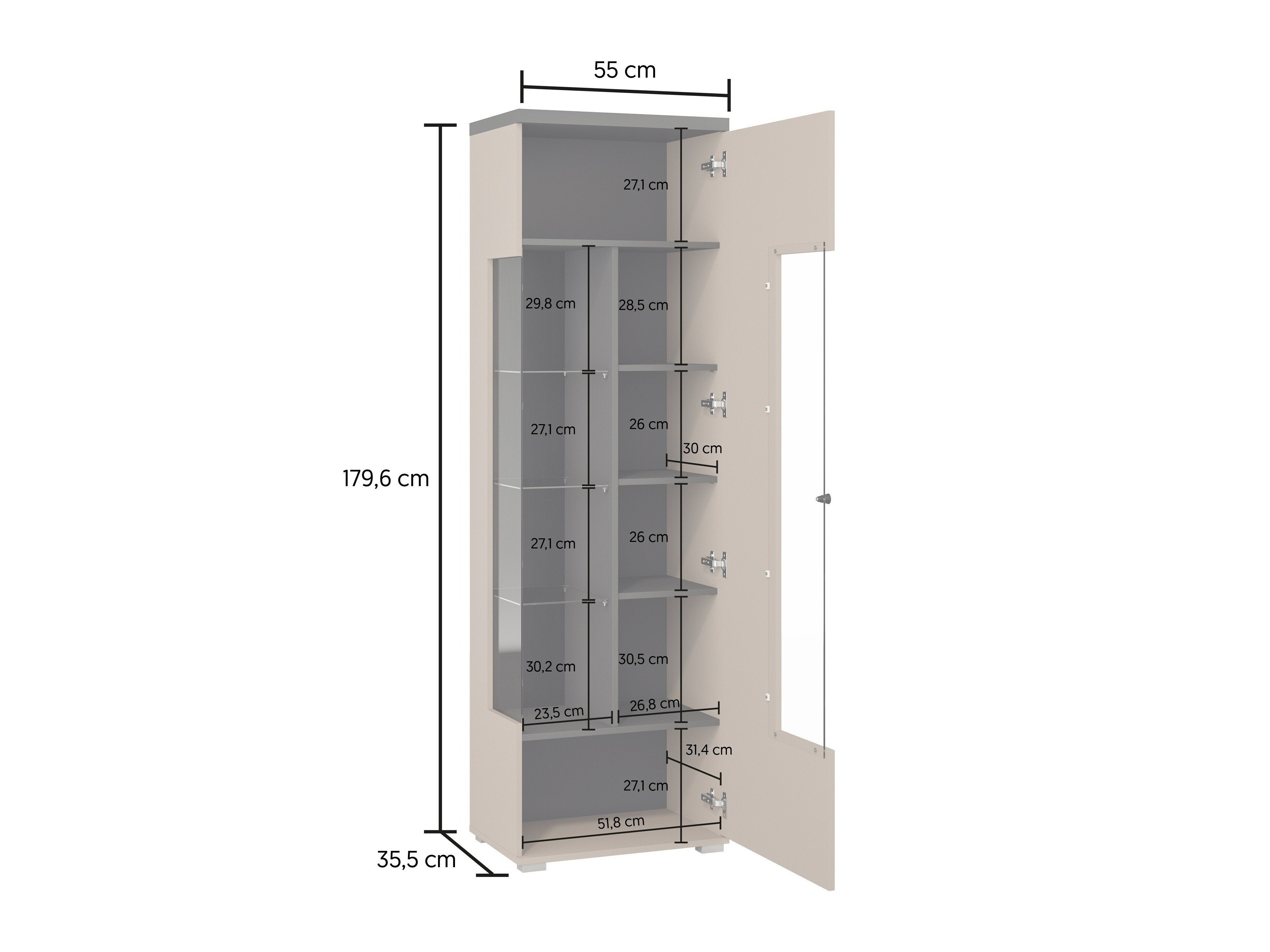 Bookcase Virvele 102 (Congo + Anthracite)