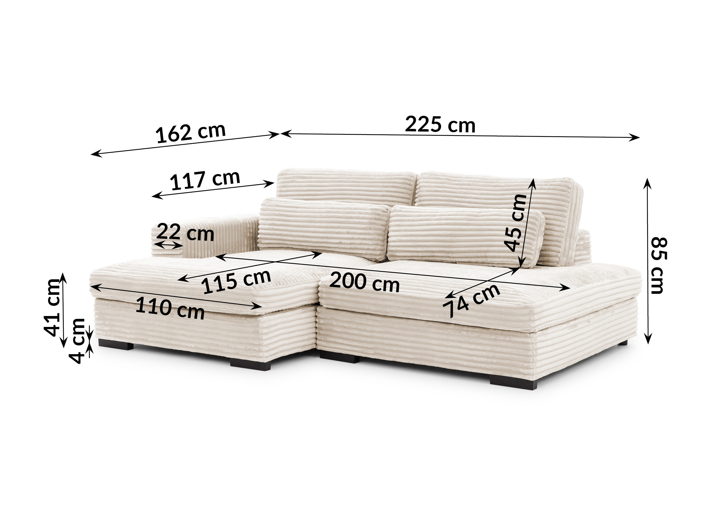 Corner sofa Rocklin 225 (Tilia 01)