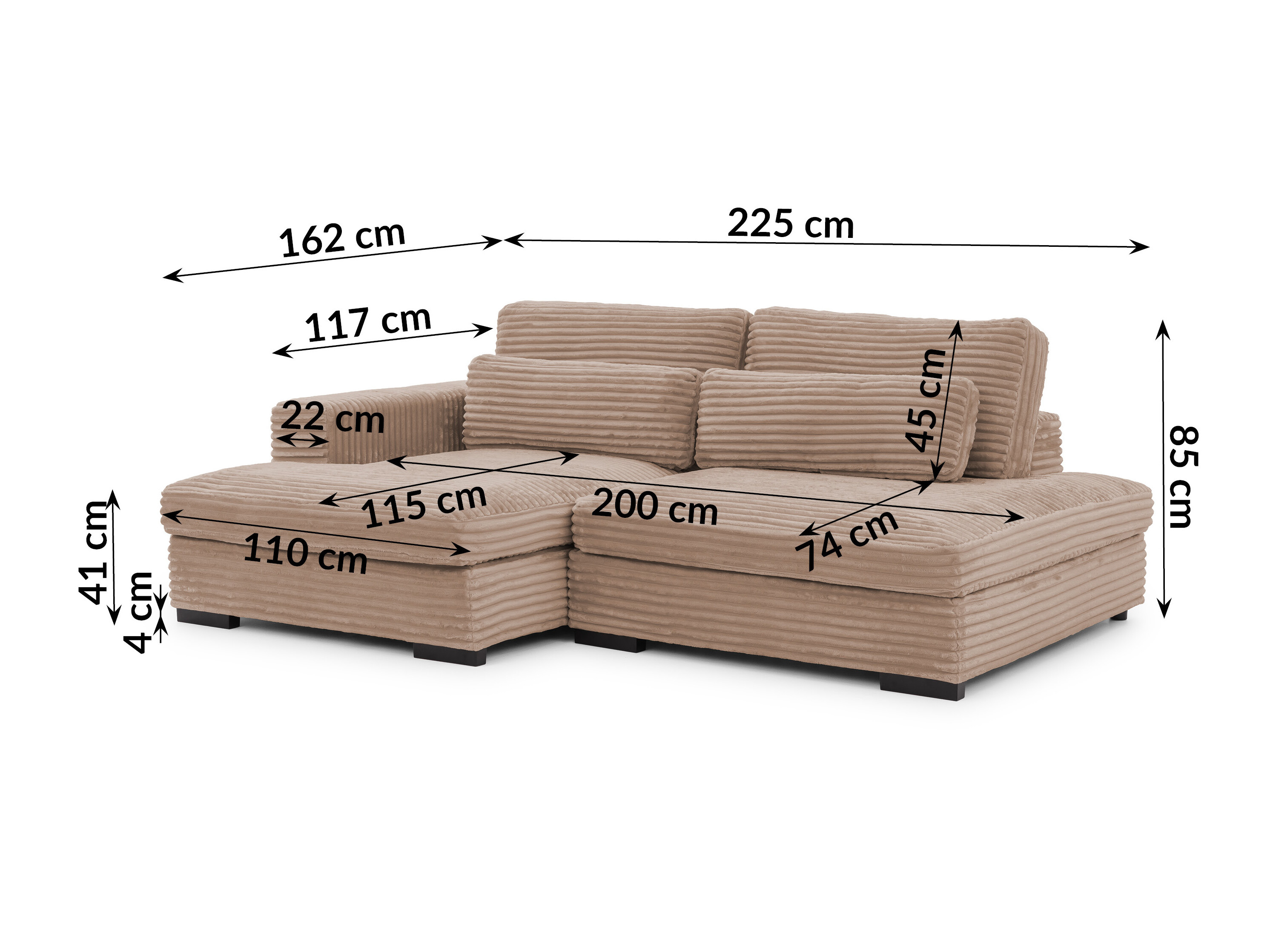 Corner sofa Rocklin 225 (Tilia 17)