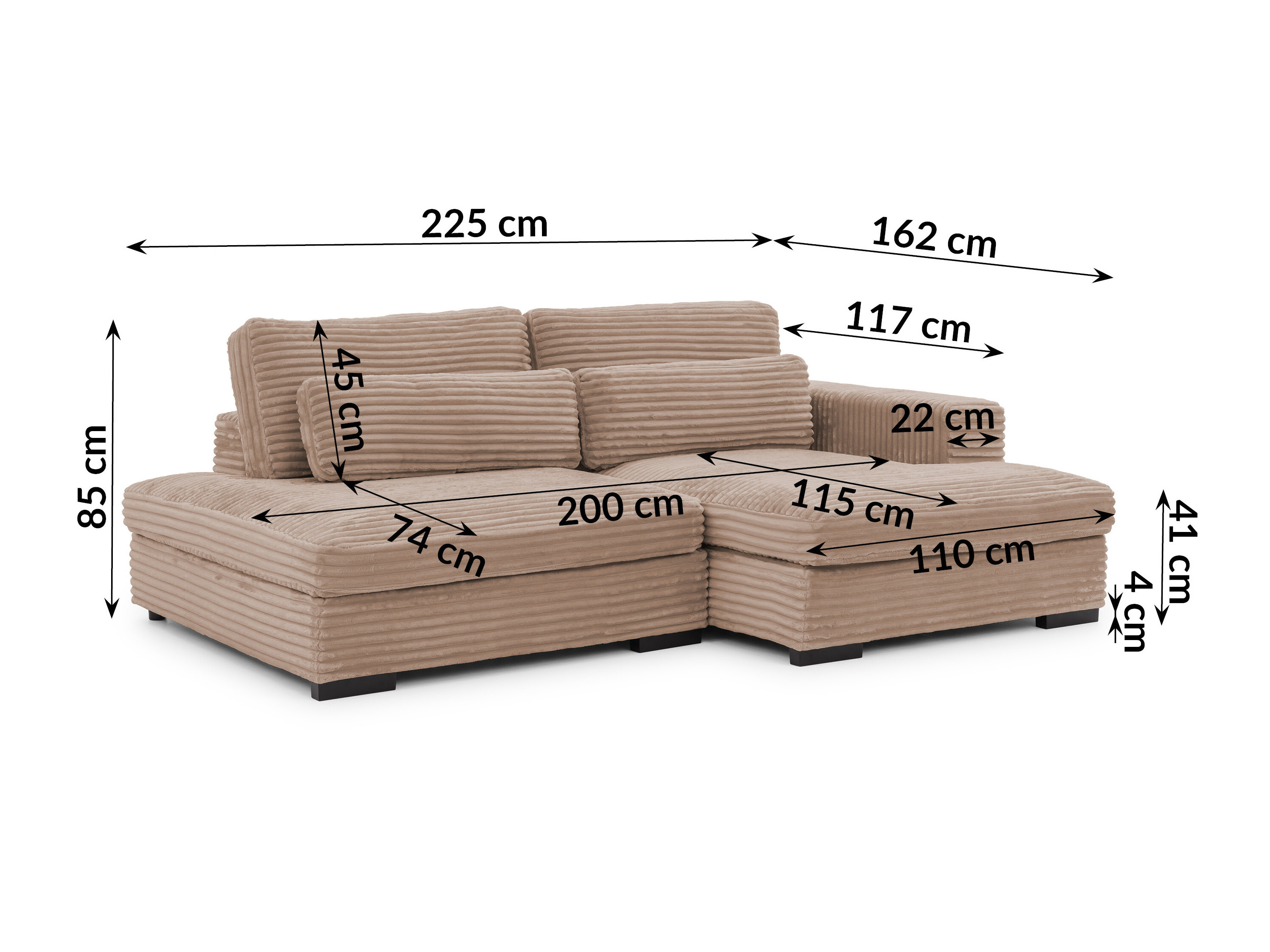 Corner sofa Rocklin 225 (Tilia 17)