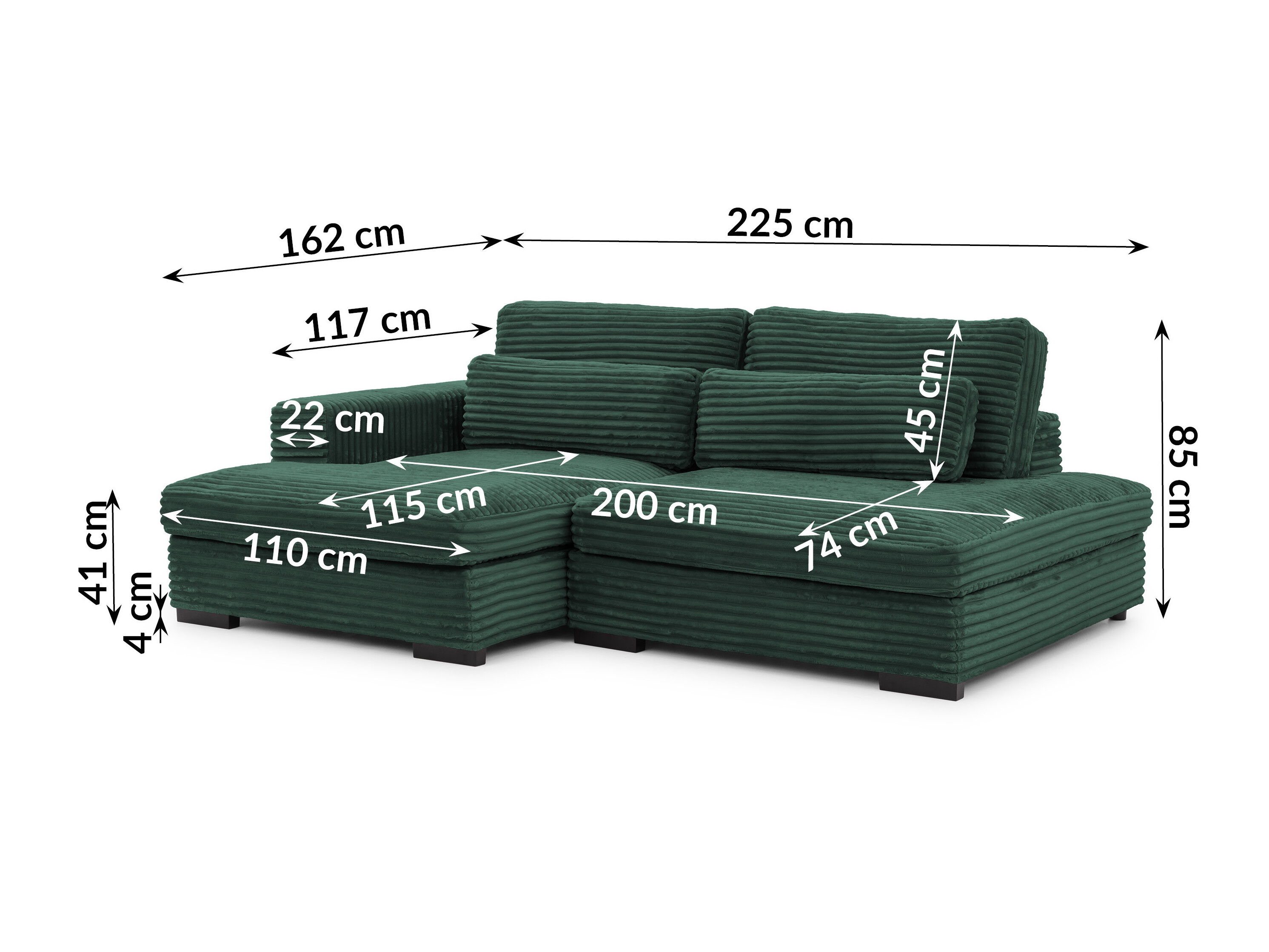 Corner sofa Rocklin 225 (Tilia 39)