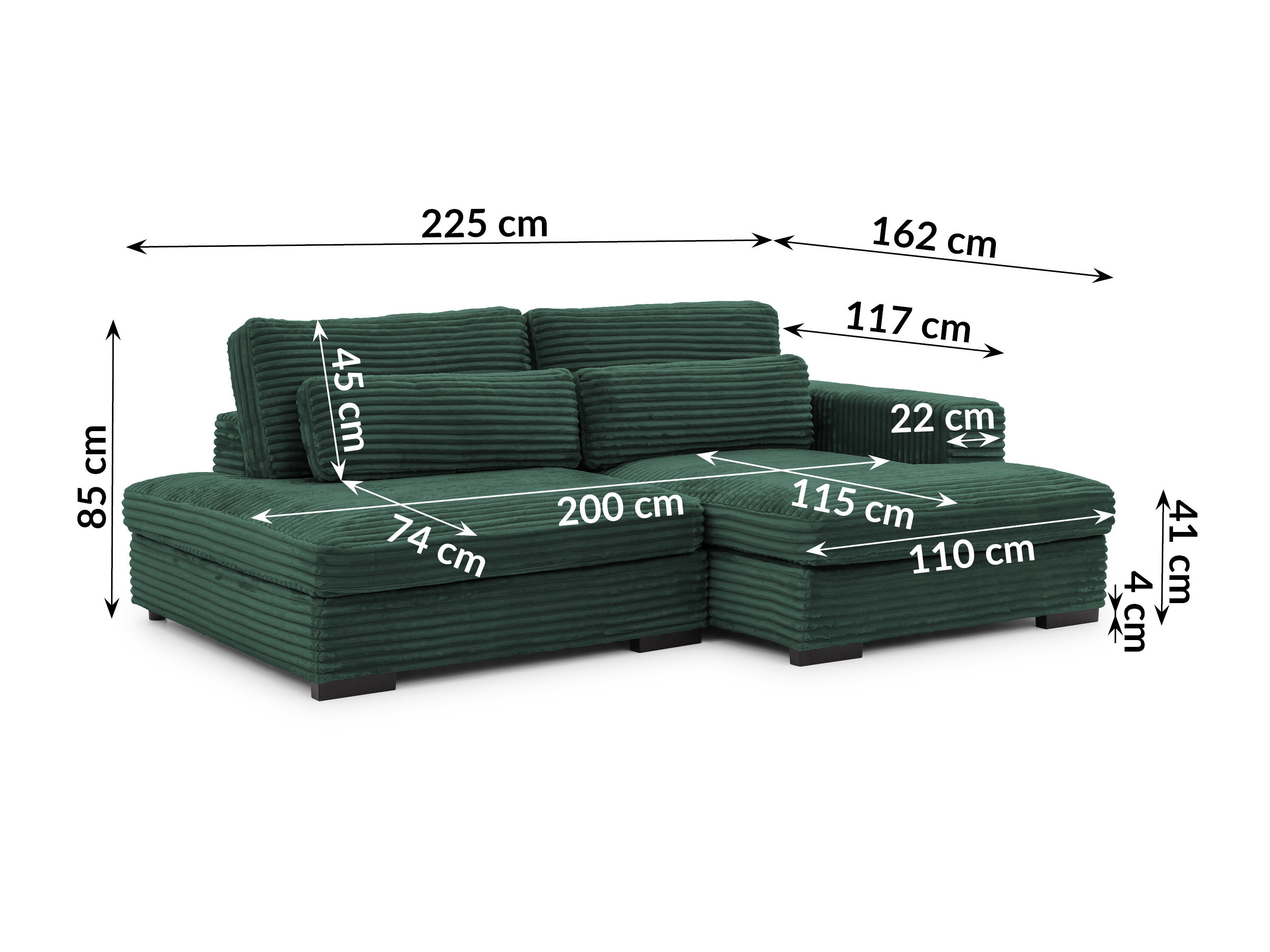 Corner sofa Rocklin 225 (Tilia 39)