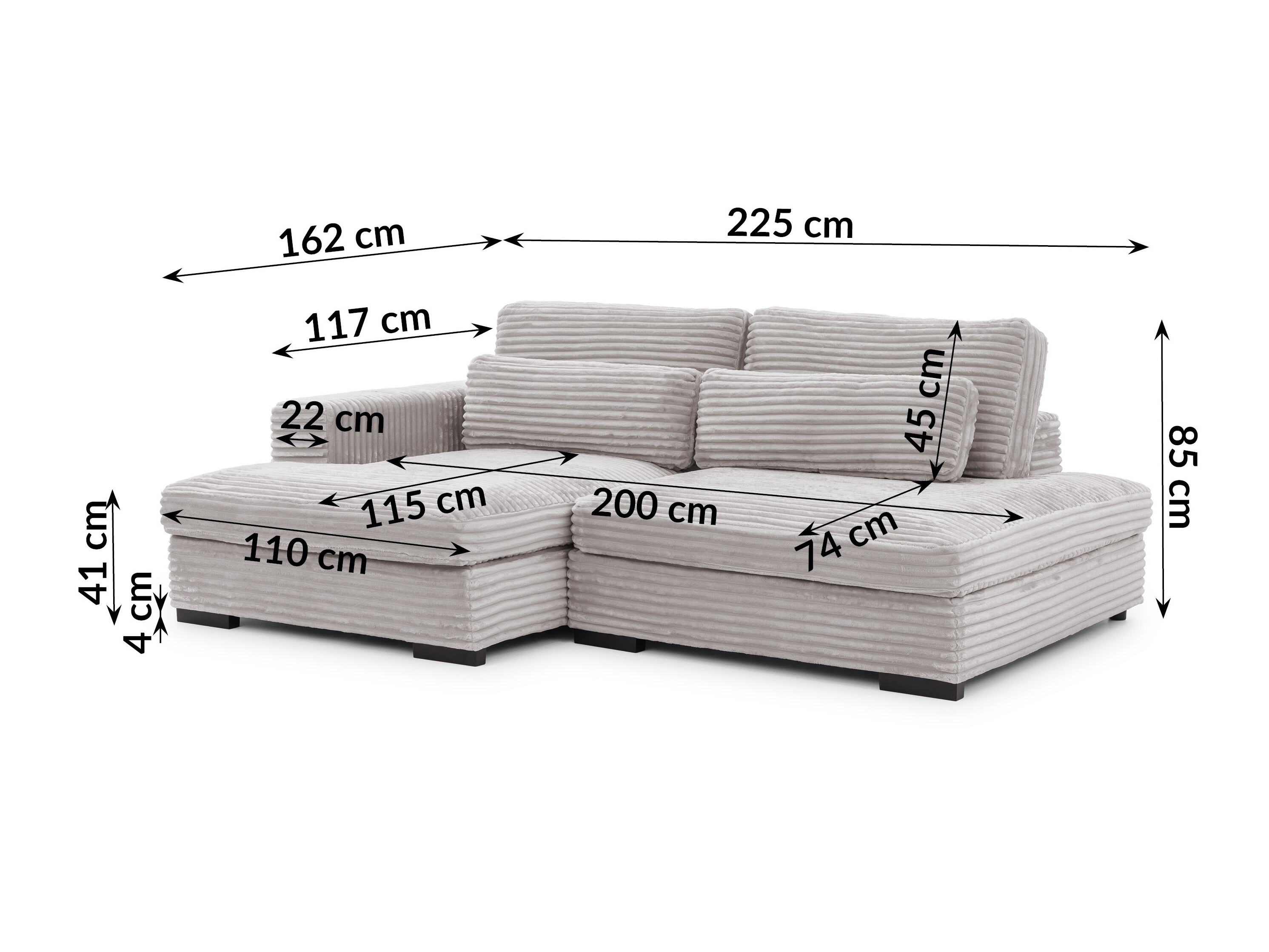 Corner sofa Rocklin 225 (Tilia 86)
